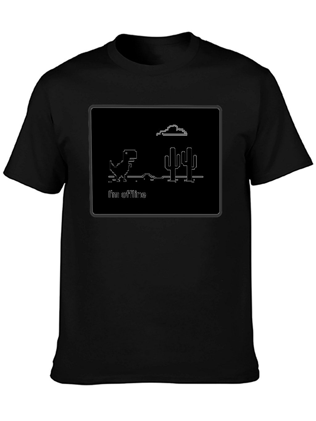 Offline Dinosaur T-Shirt - Black Cotton Tee