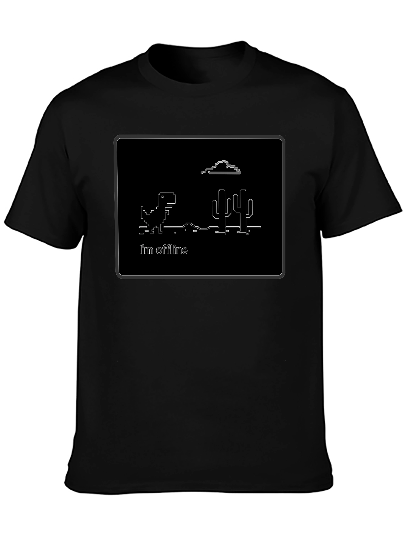 Offline Dinosaur T-Shirt - Black Cotton Tee