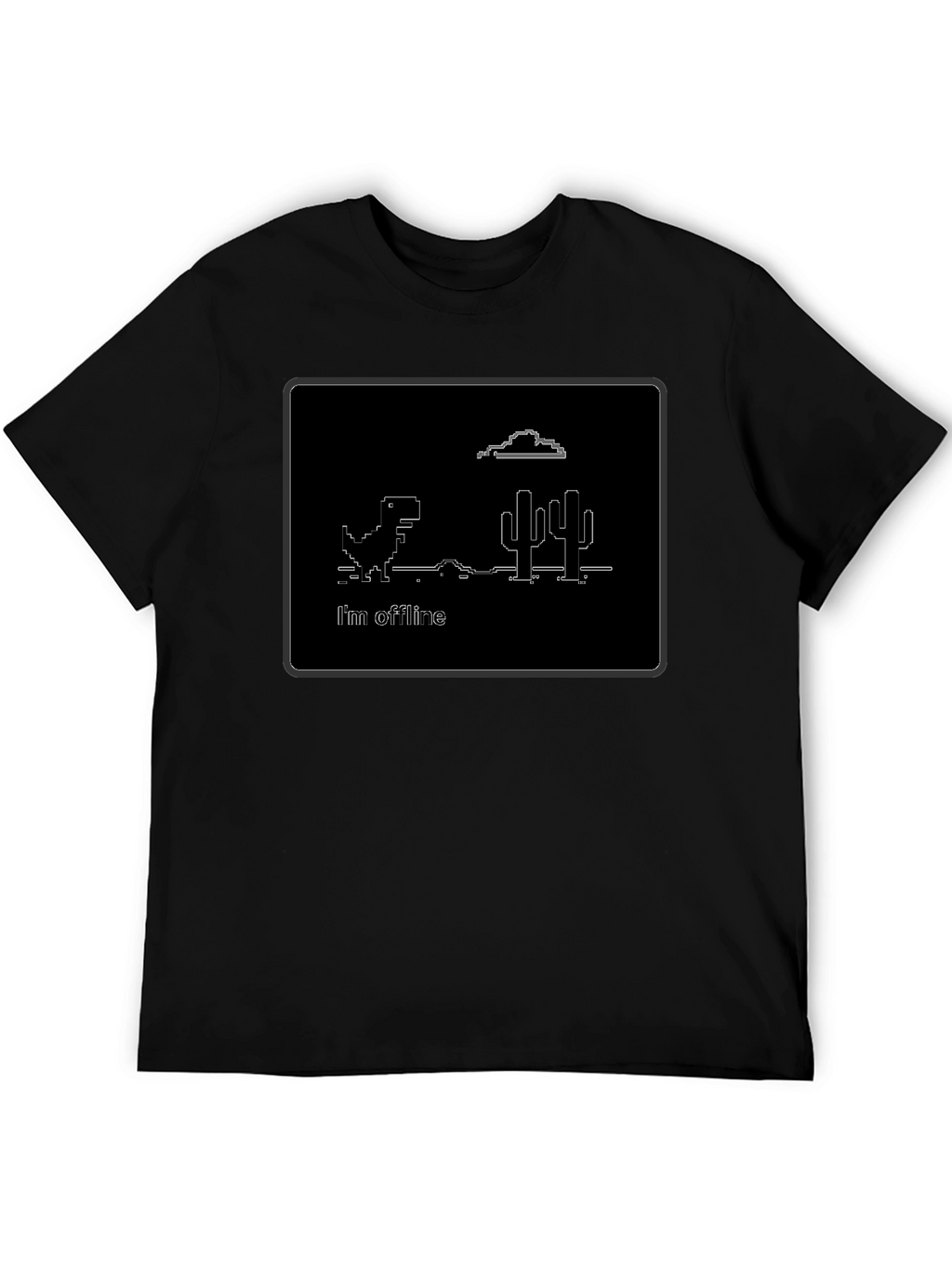 Offline Dinosaur T-Shirt - Black Cotton Tee