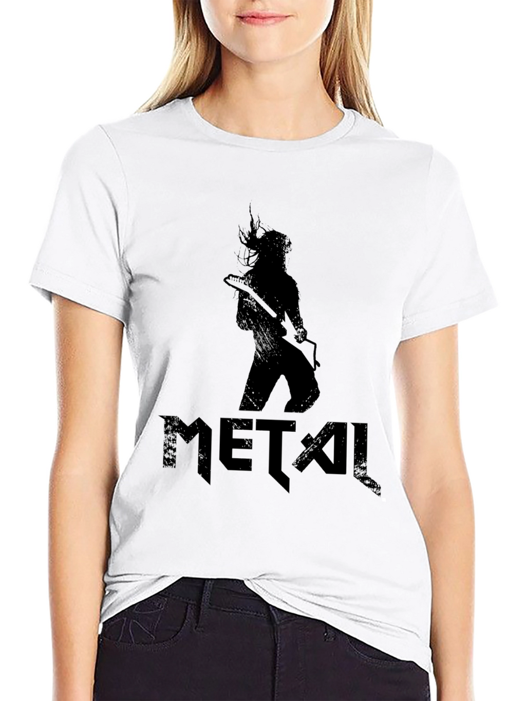Metal Guitarist Graphic Black T-Shirt