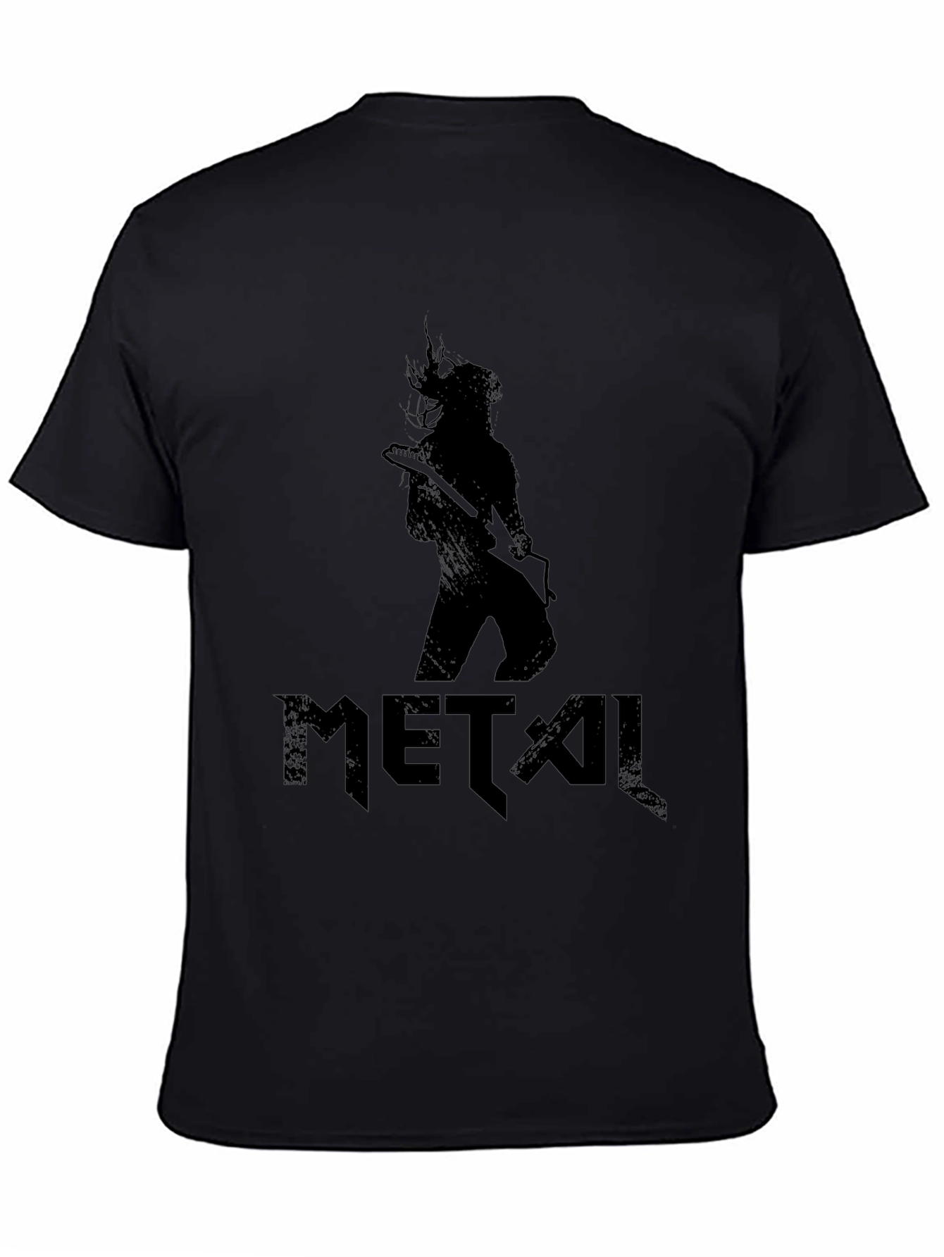 Metal Guitarist Graphic Black T-Shirt