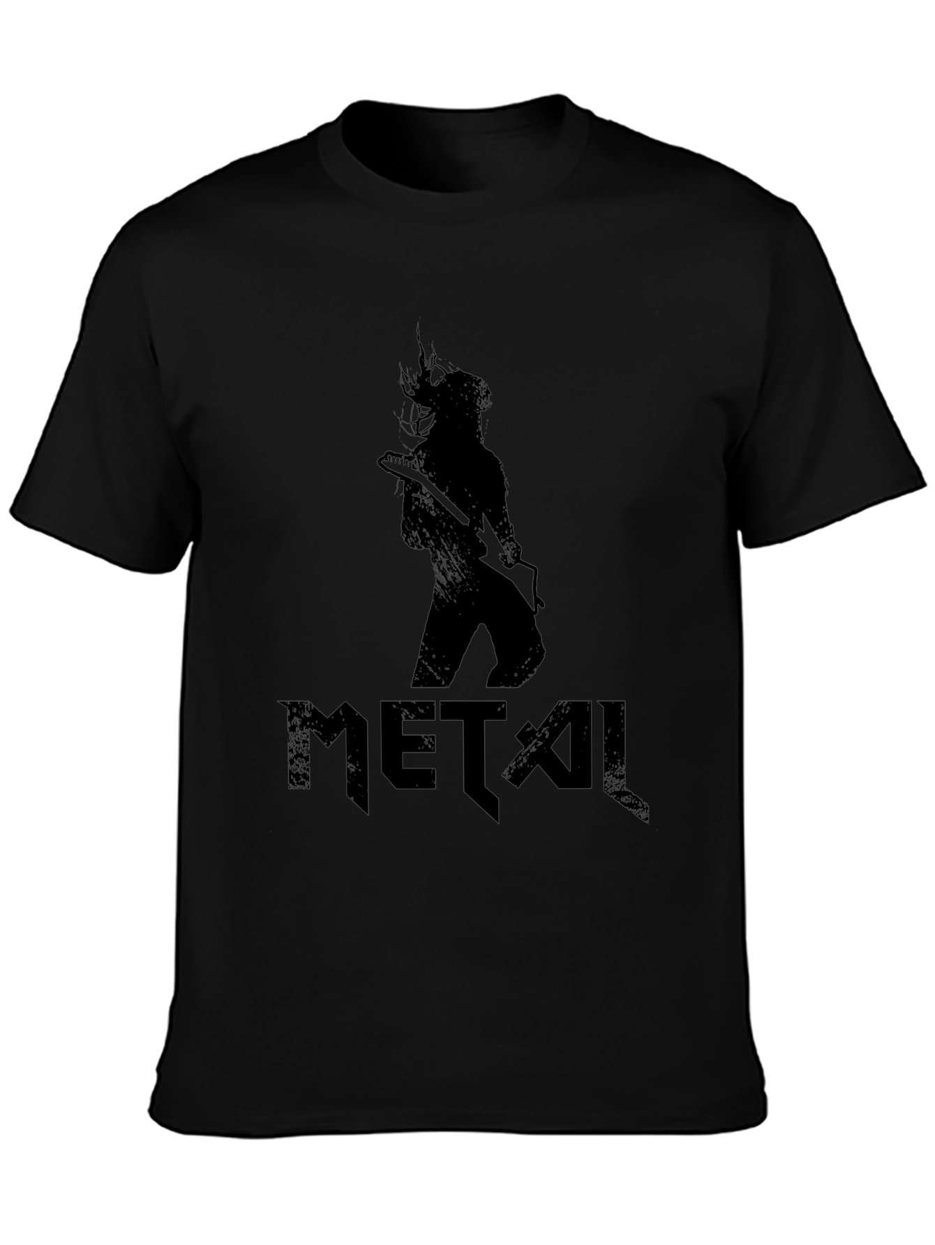 Metal Guitarist Graphic Black T-Shirt