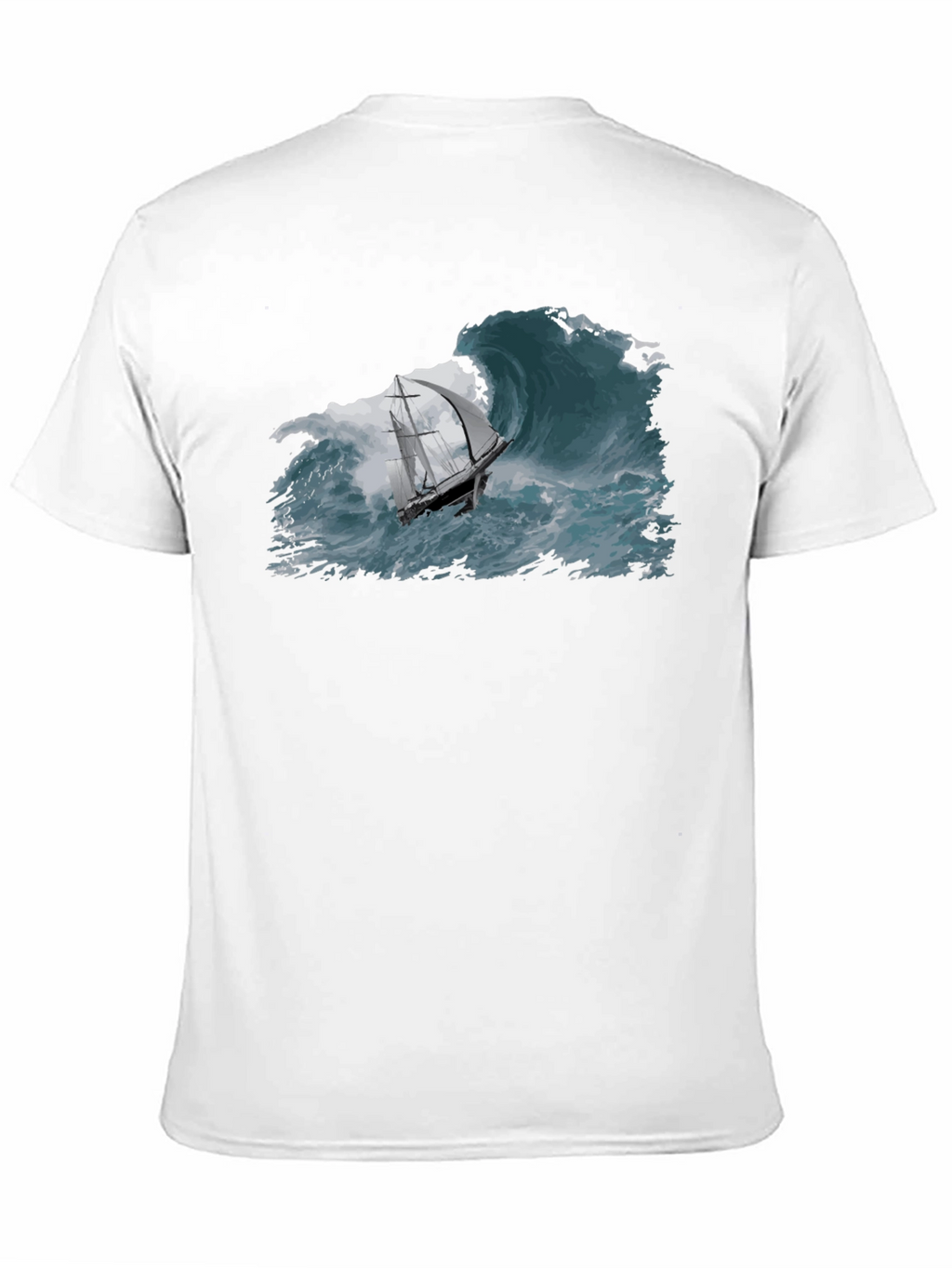 Nautical Wave T-Shirt - Black Cotton Tee