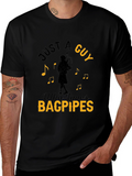 Just A Guy Who Loves Bagpipes Black T-Shirt