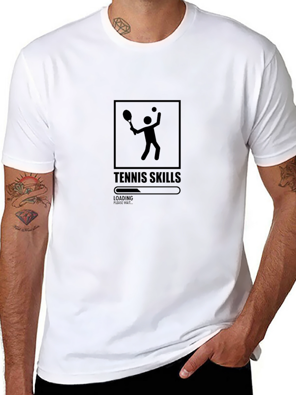 Tennis Skills Loading Mens Graphic T-Shirt