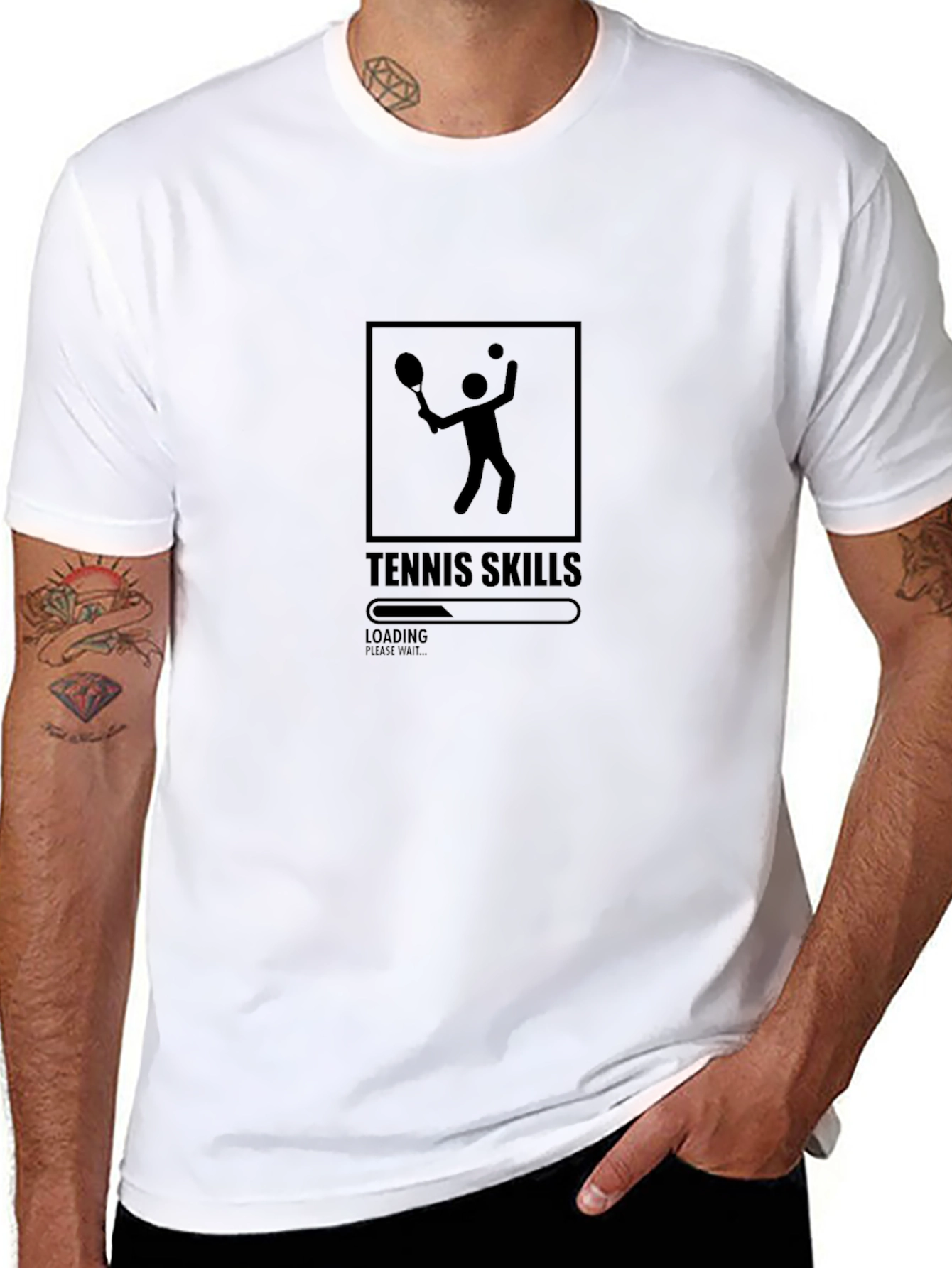 Tennis Skills Loading Mens Graphic T-Shirt