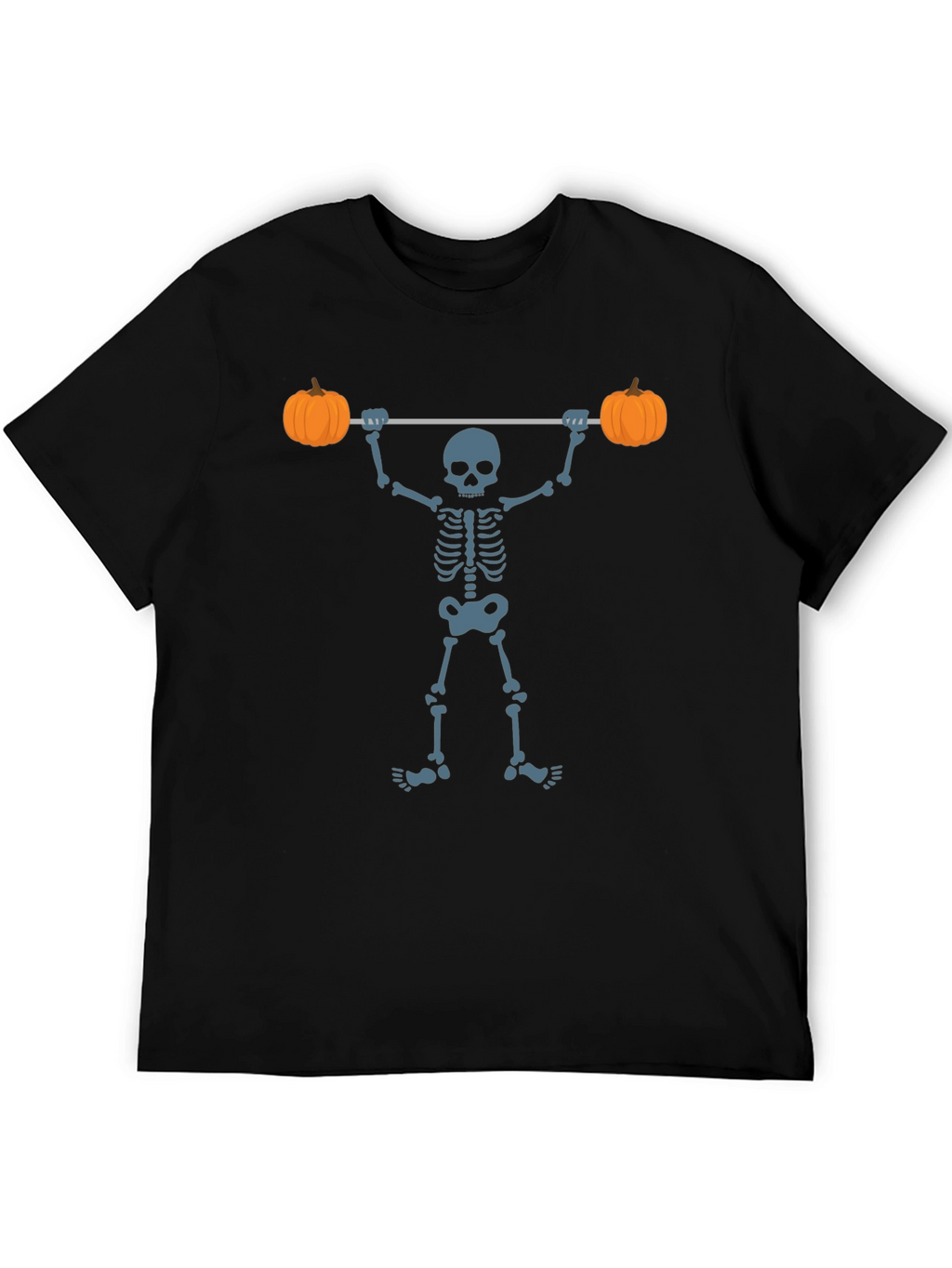 Halloween Skeleton Lifting Pumpkins T-Shirt