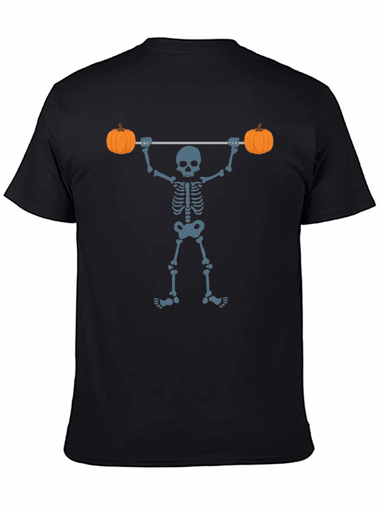 Halloween Skeleton Lifting Pumpkins T-Shirt