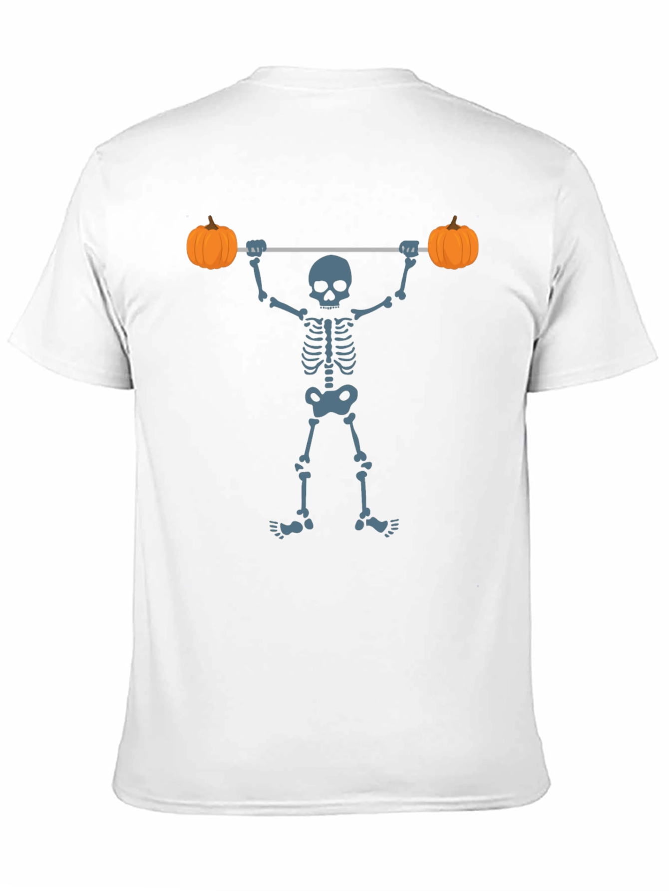 Halloween Skeleton Lifting Pumpkins T-Shirt