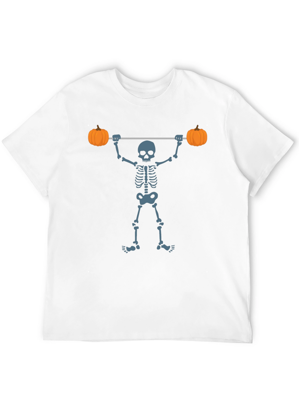 Halloween Skeleton Lifting Pumpkins T-Shirt