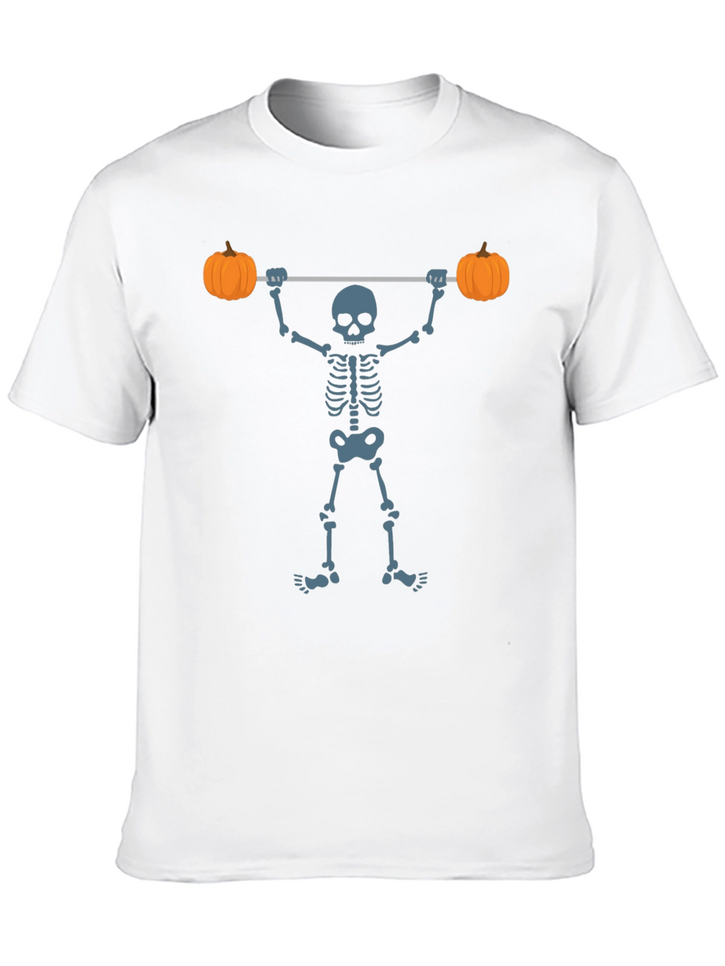 Halloween Skeleton Lifting Pumpkins T-Shirt