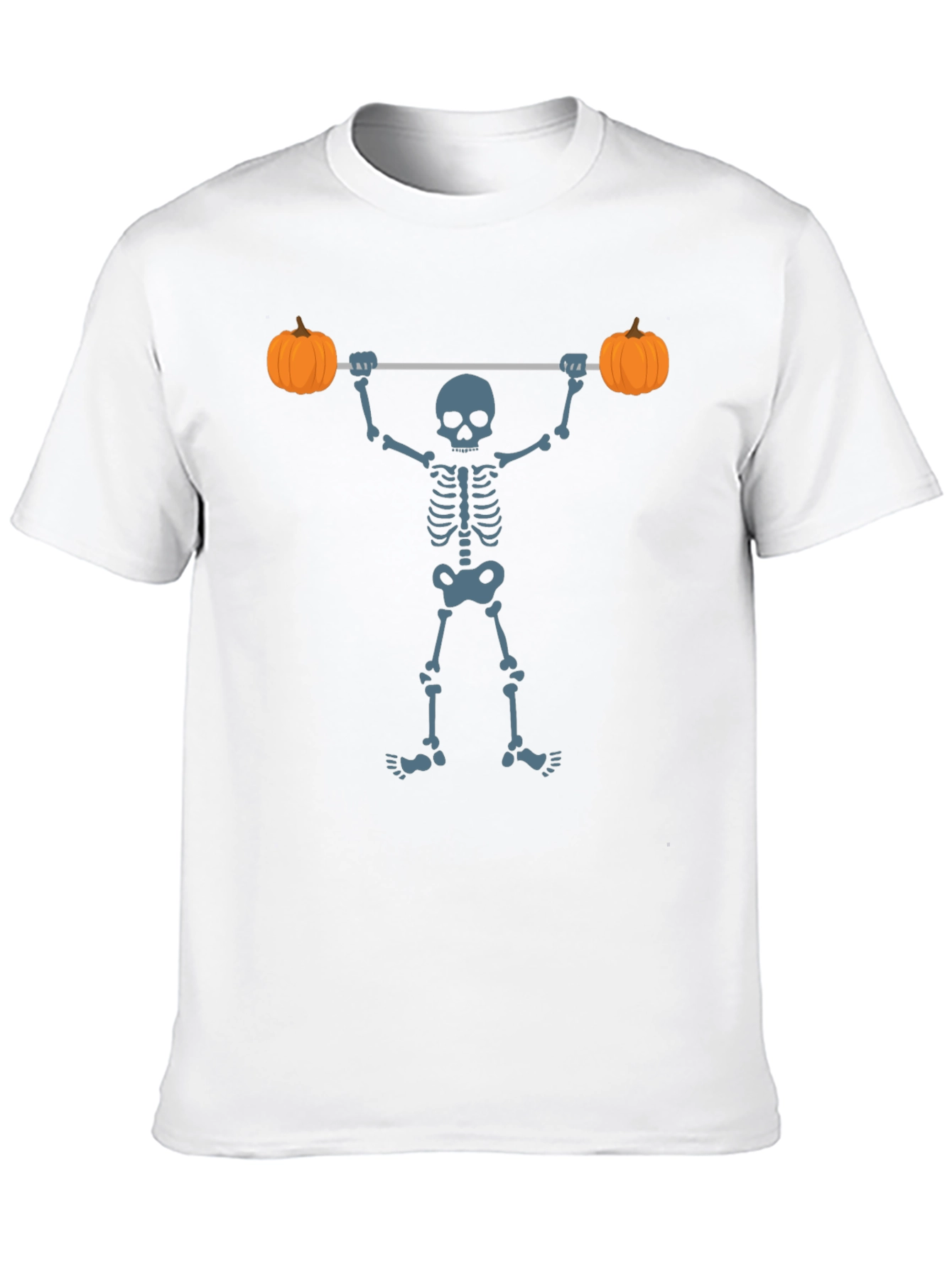 Halloween Skeleton Lifting Pumpkins T-Shirt