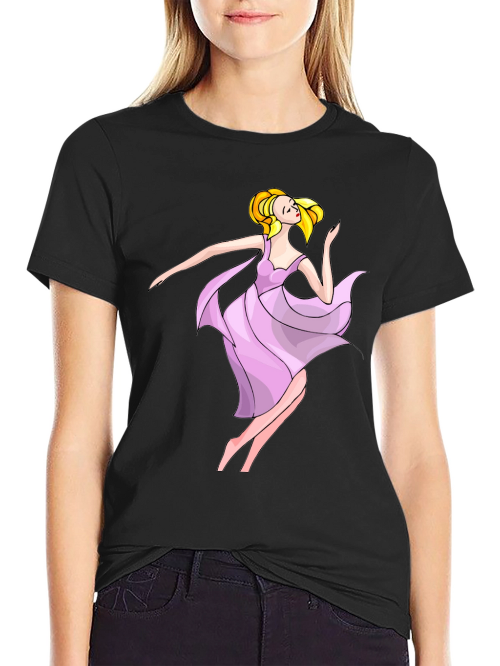 Ballerina Graphic Black T-Shirt