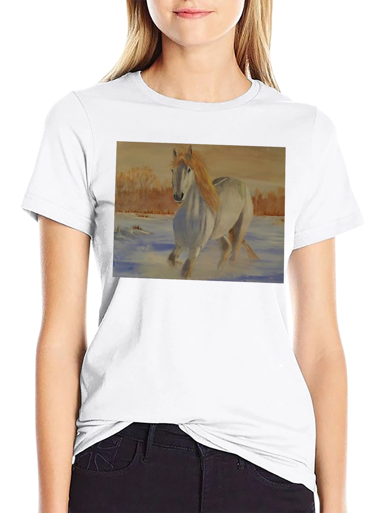 Horse Art Black T-Shirt