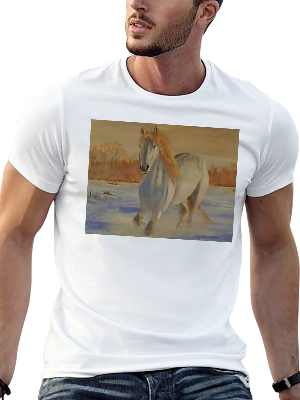 Horse Art Black T-Shirt