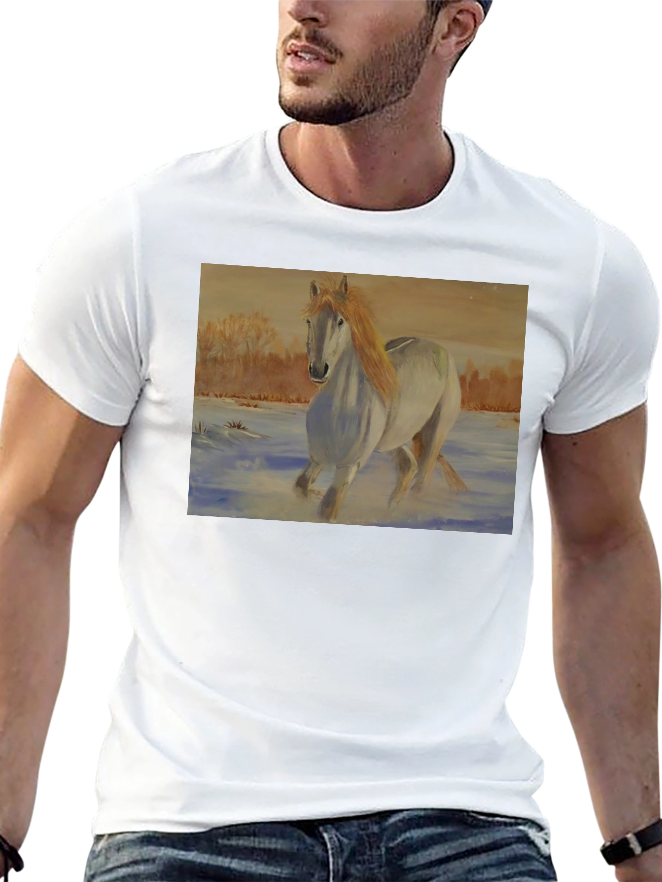 Horse Art Black T-Shirt