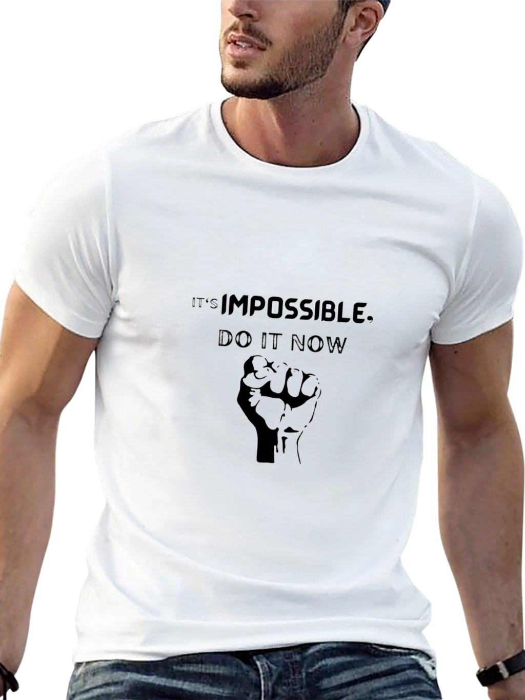 Motivational Graphic Tee: Impossible Do It Now