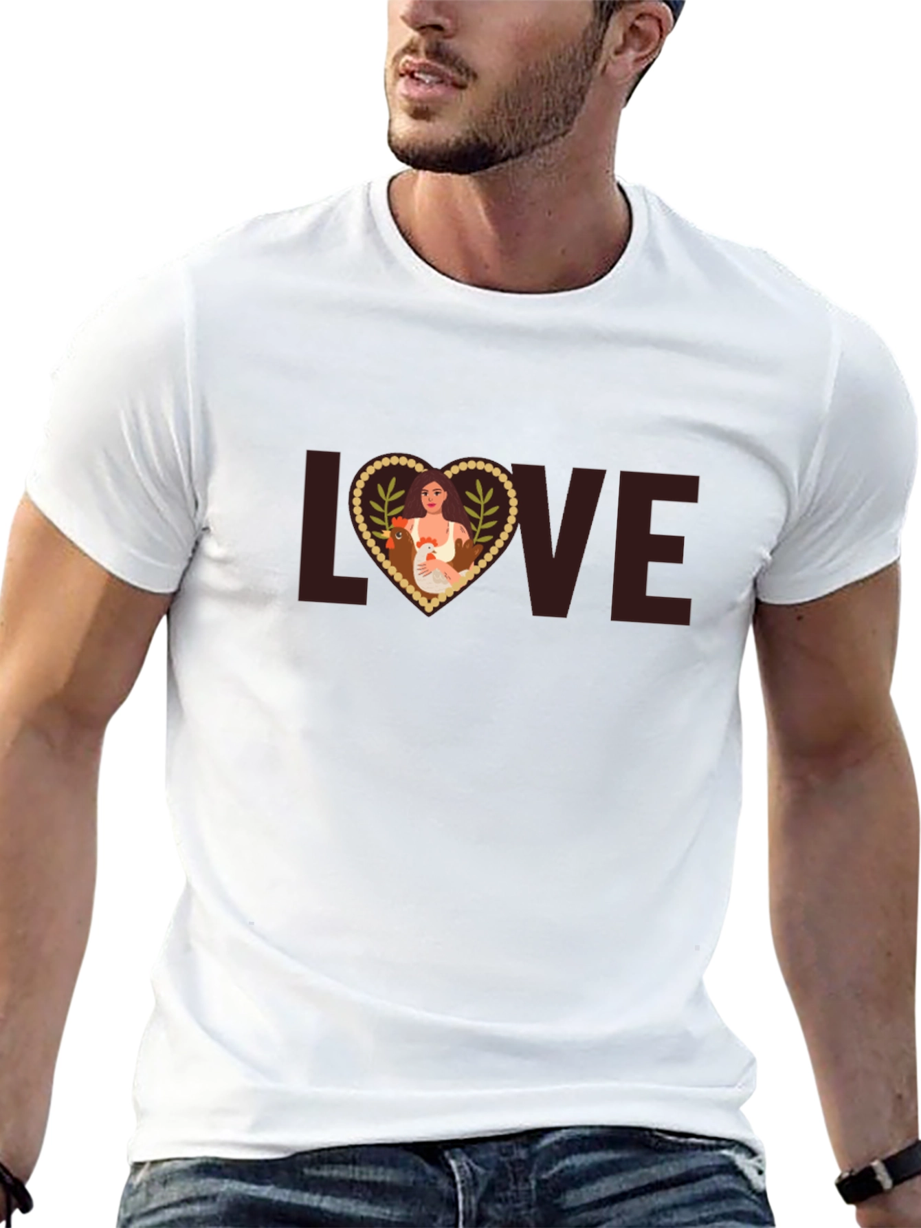 Love Chicken T-Shirt - Women and Farm Animal Tee