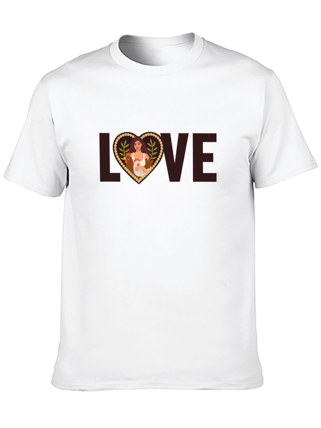 Love Chicken T-Shirt - Women and Farm Animal Tee