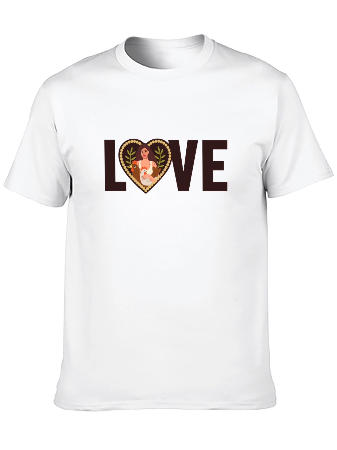 Love Chicken T-Shirt - Women and Farm Animal Tee