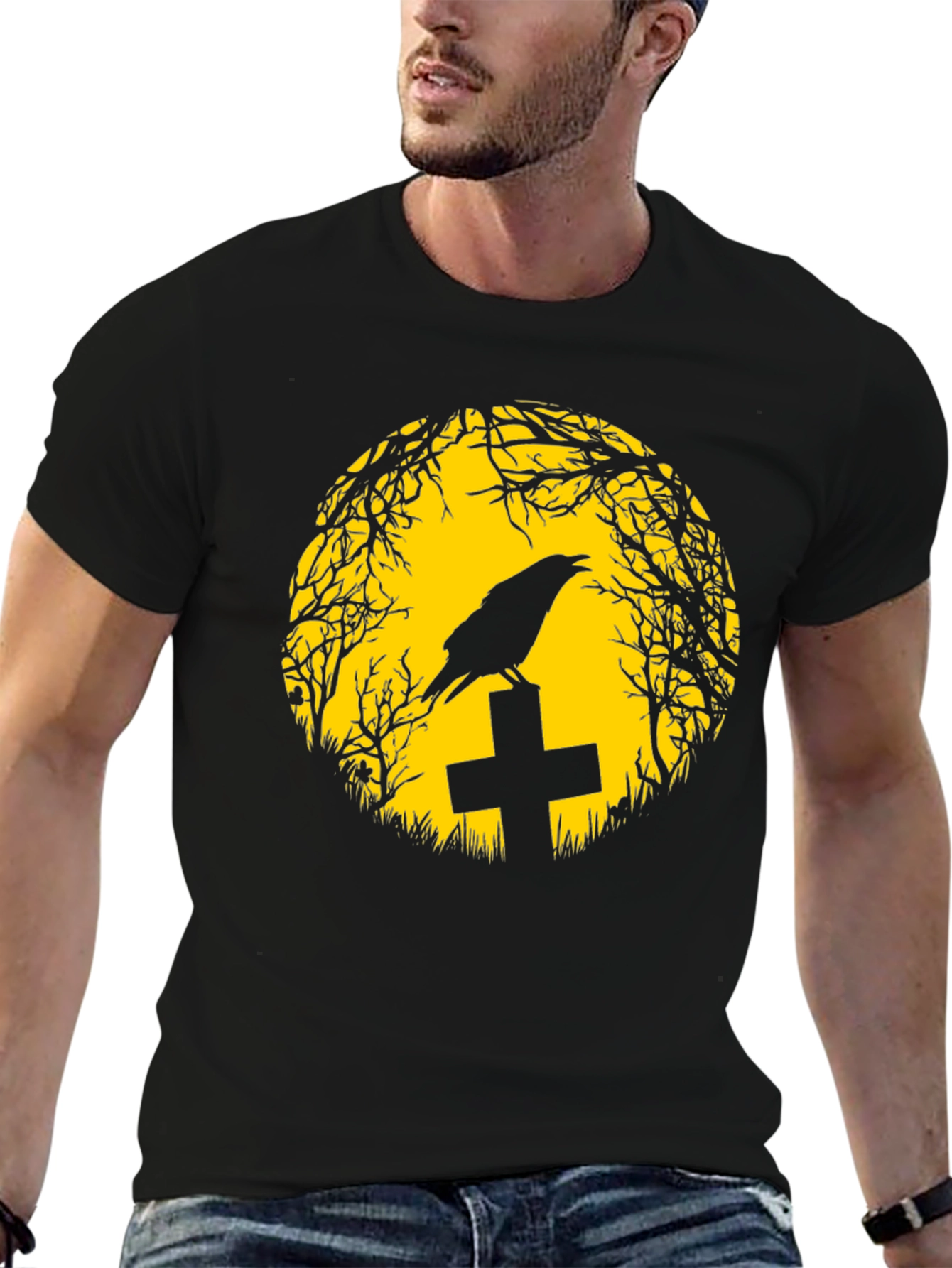 Raven on Tombstone T-Shirt