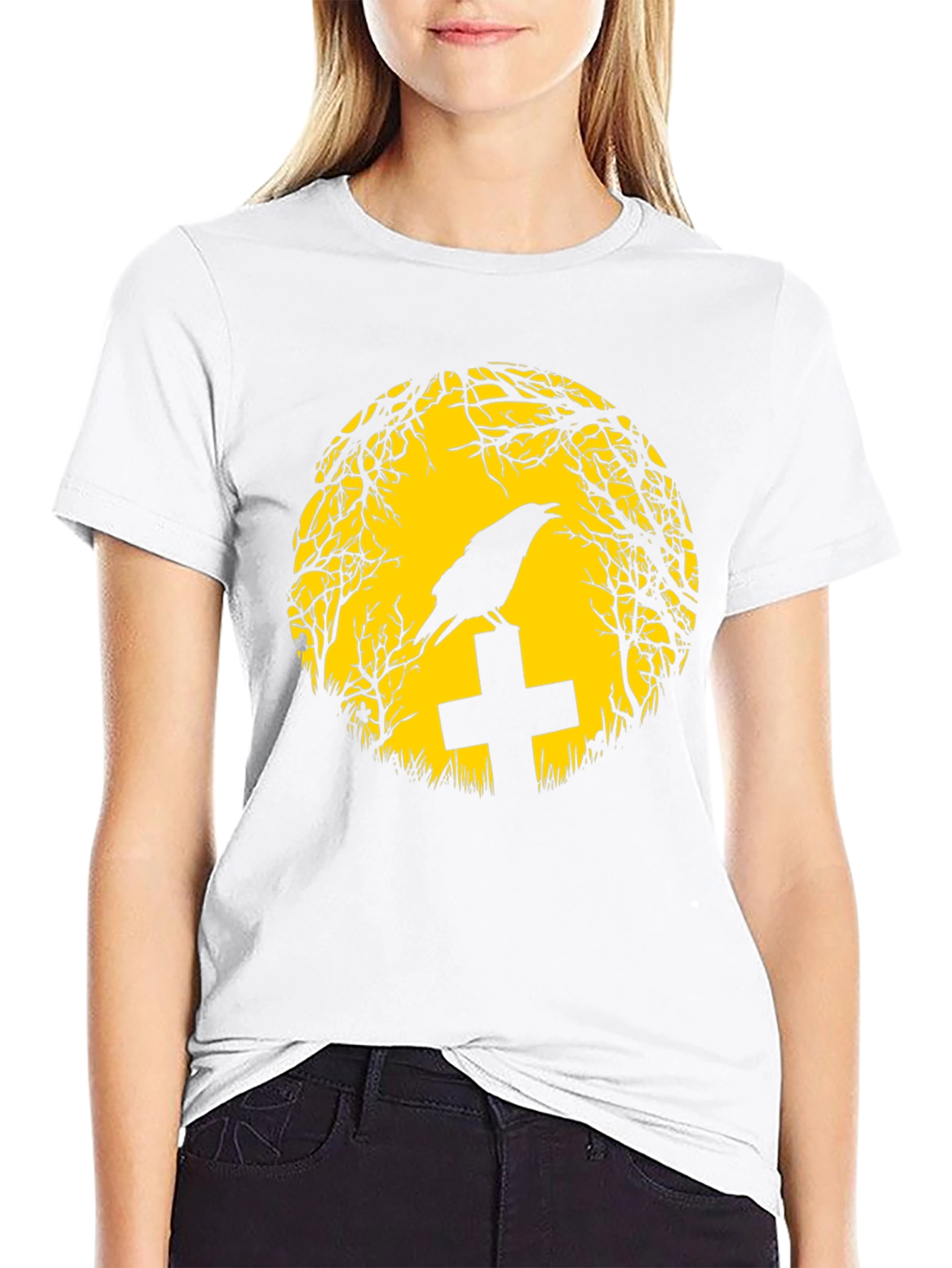 Raven on Tombstone T-Shirt