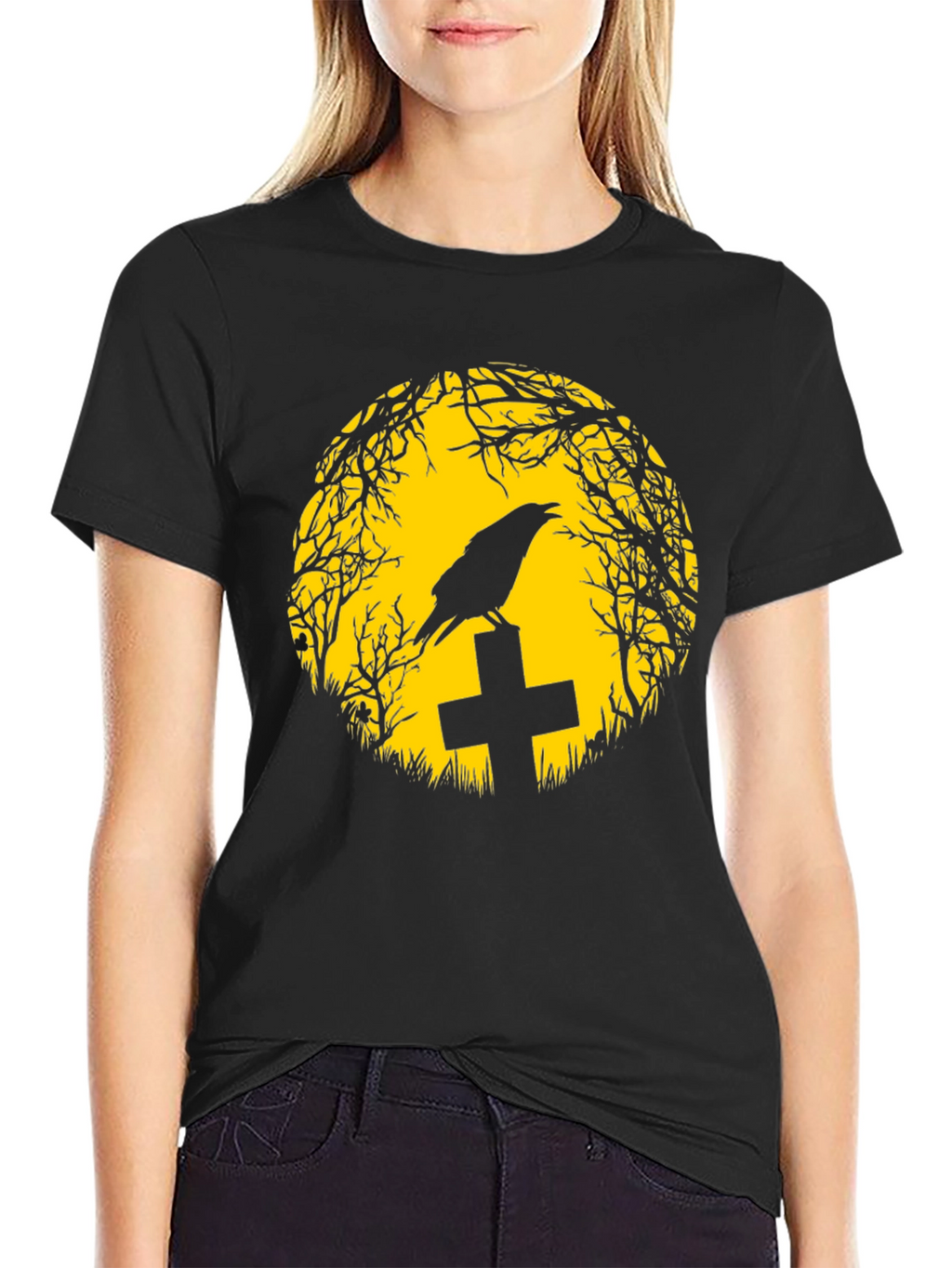 Raven on Tombstone T-Shirt