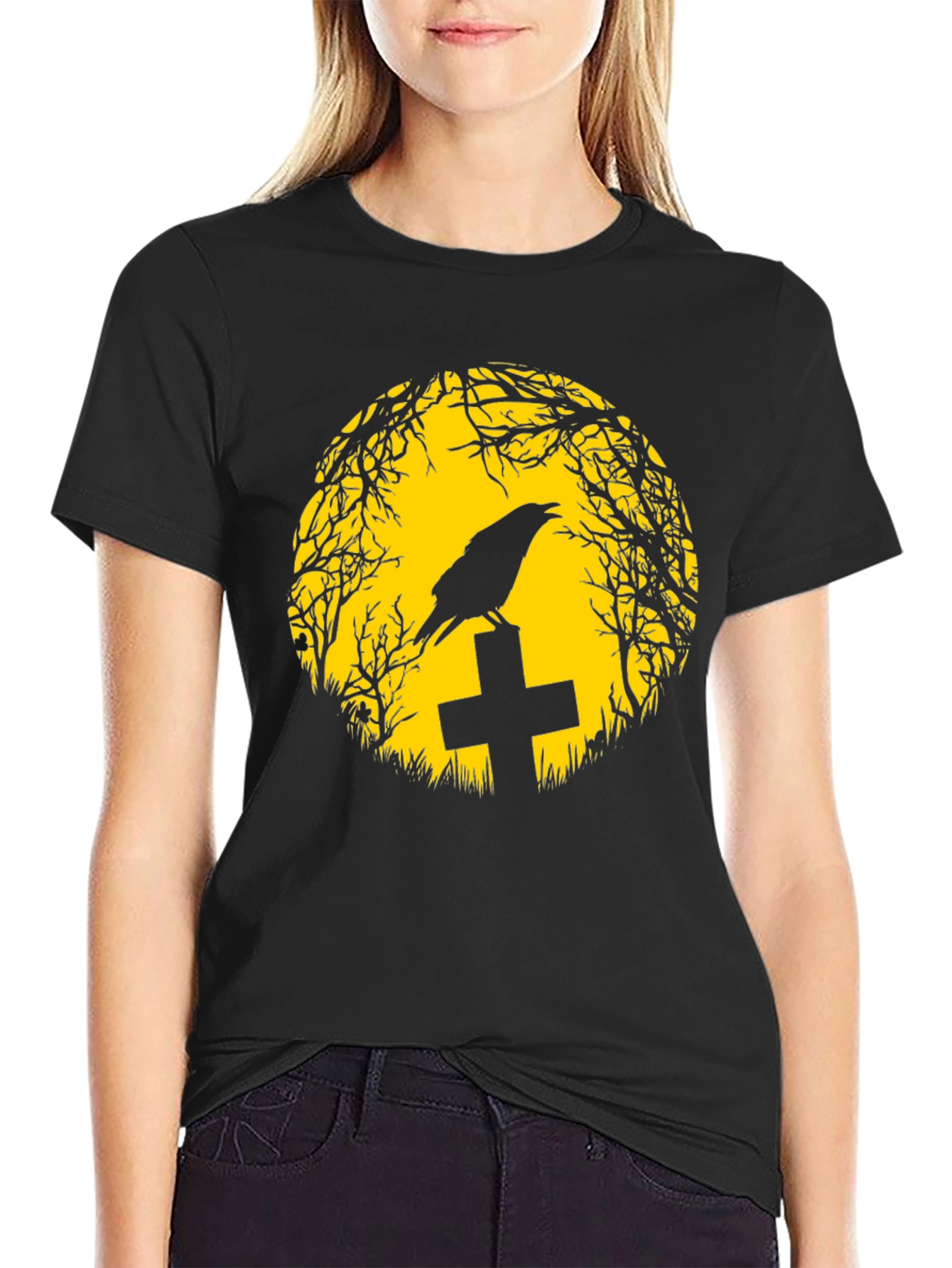 Raven on Tombstone T-Shirt