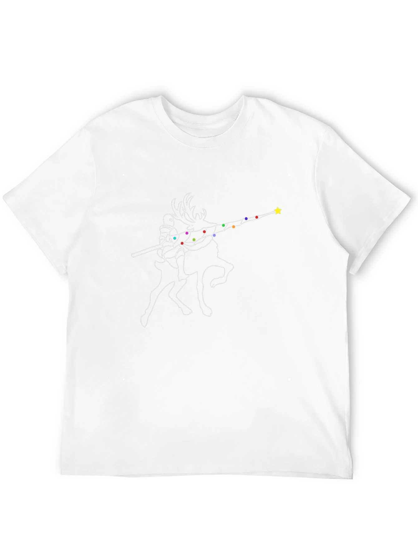 Christmas Knight Deer Dab Black T-Shirt
