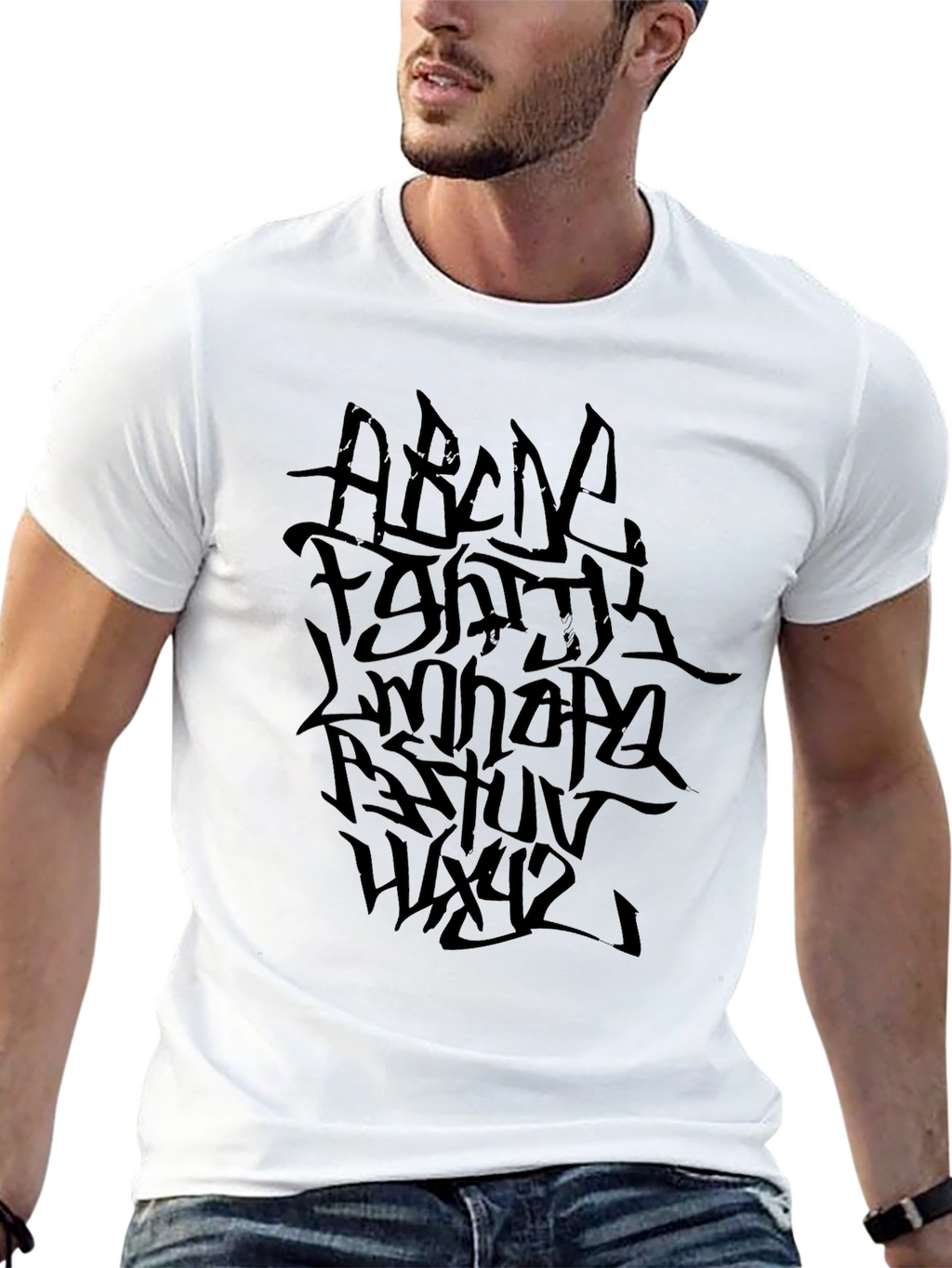 Graffiti Alphabet Black T-Shirt