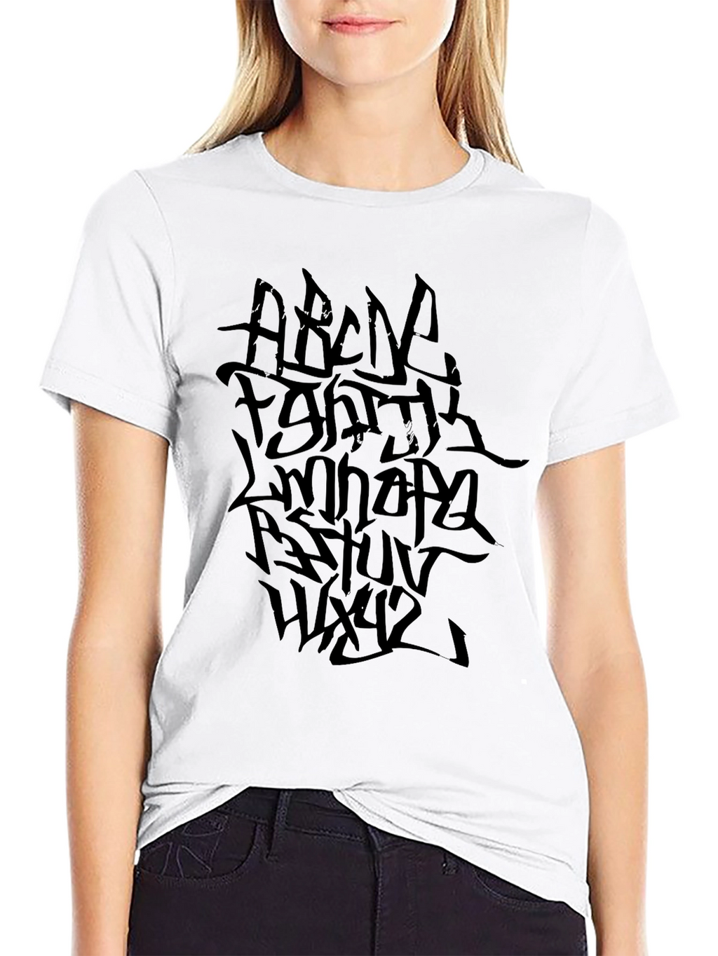 Graffiti Alphabet Black T-Shirt