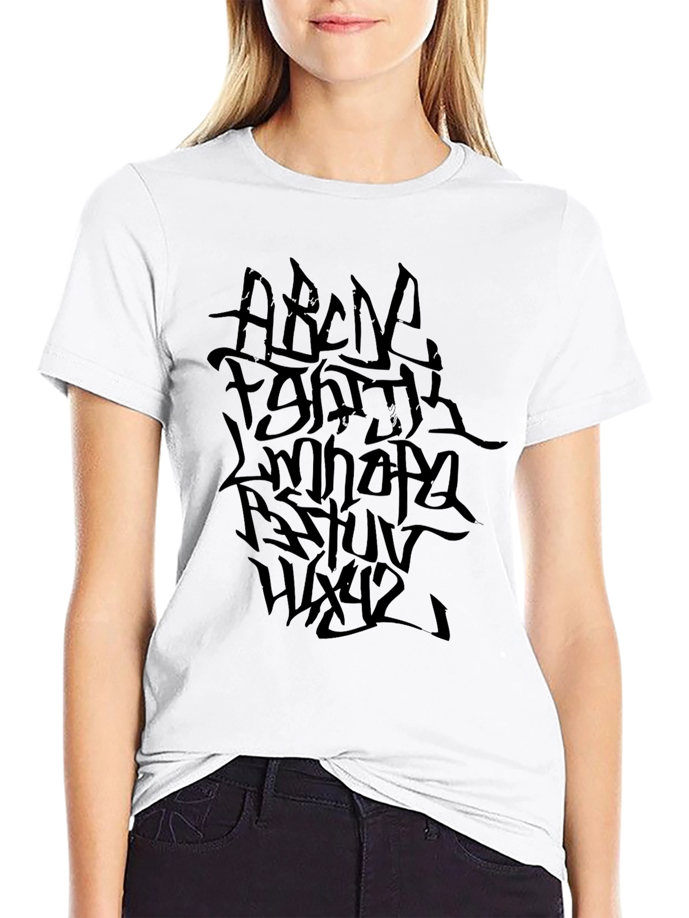 Graffiti Alphabet Black T-Shirt