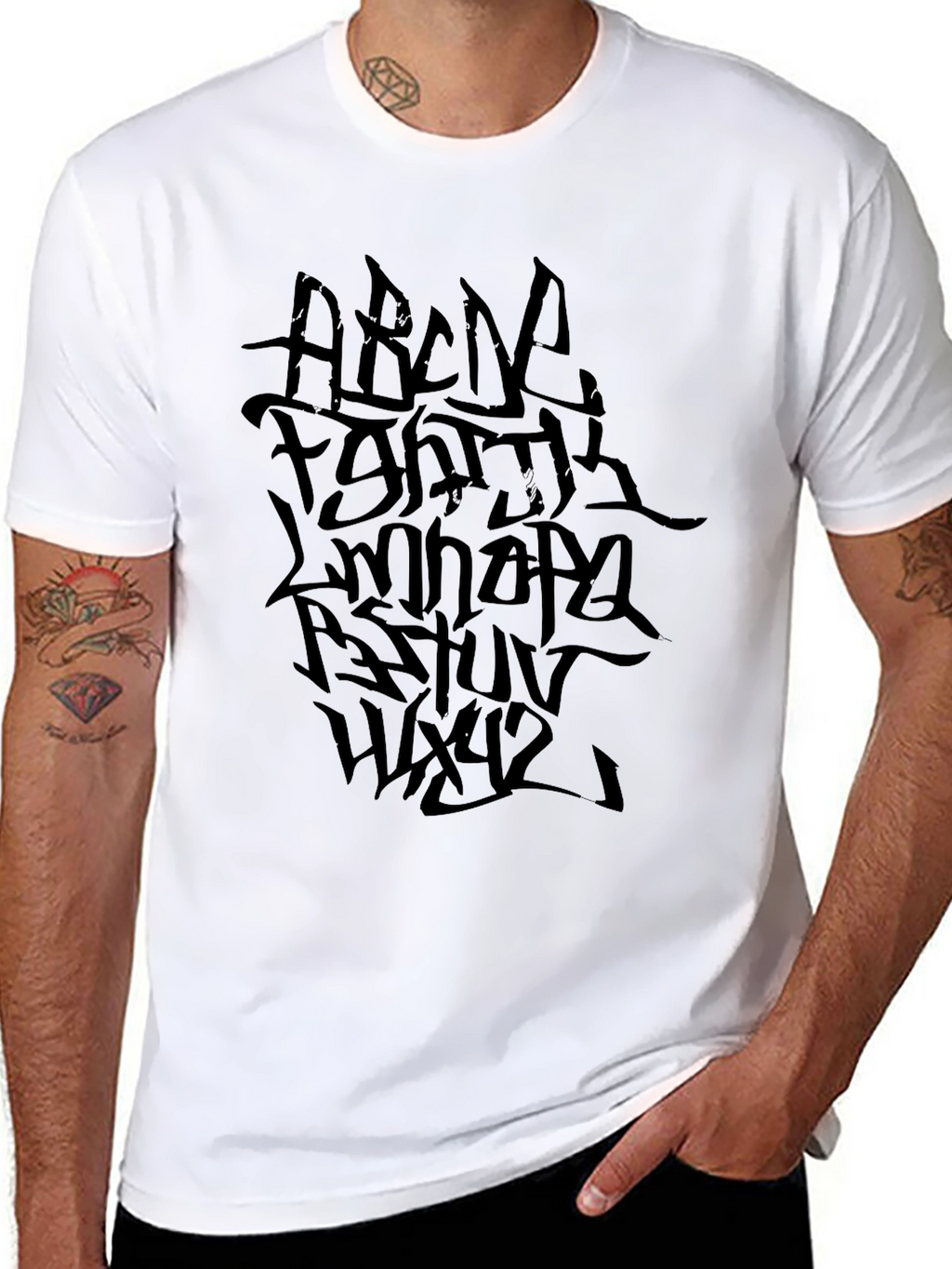 Graffiti Alphabet Black T-Shirt