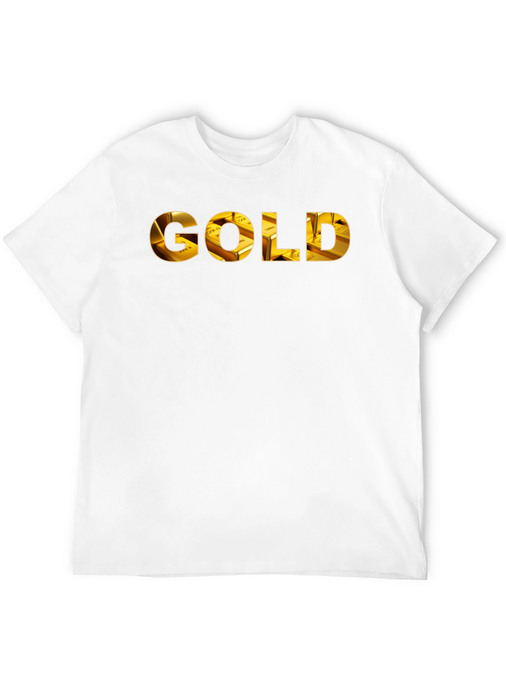Gold Ingot Print Black T-Shirt