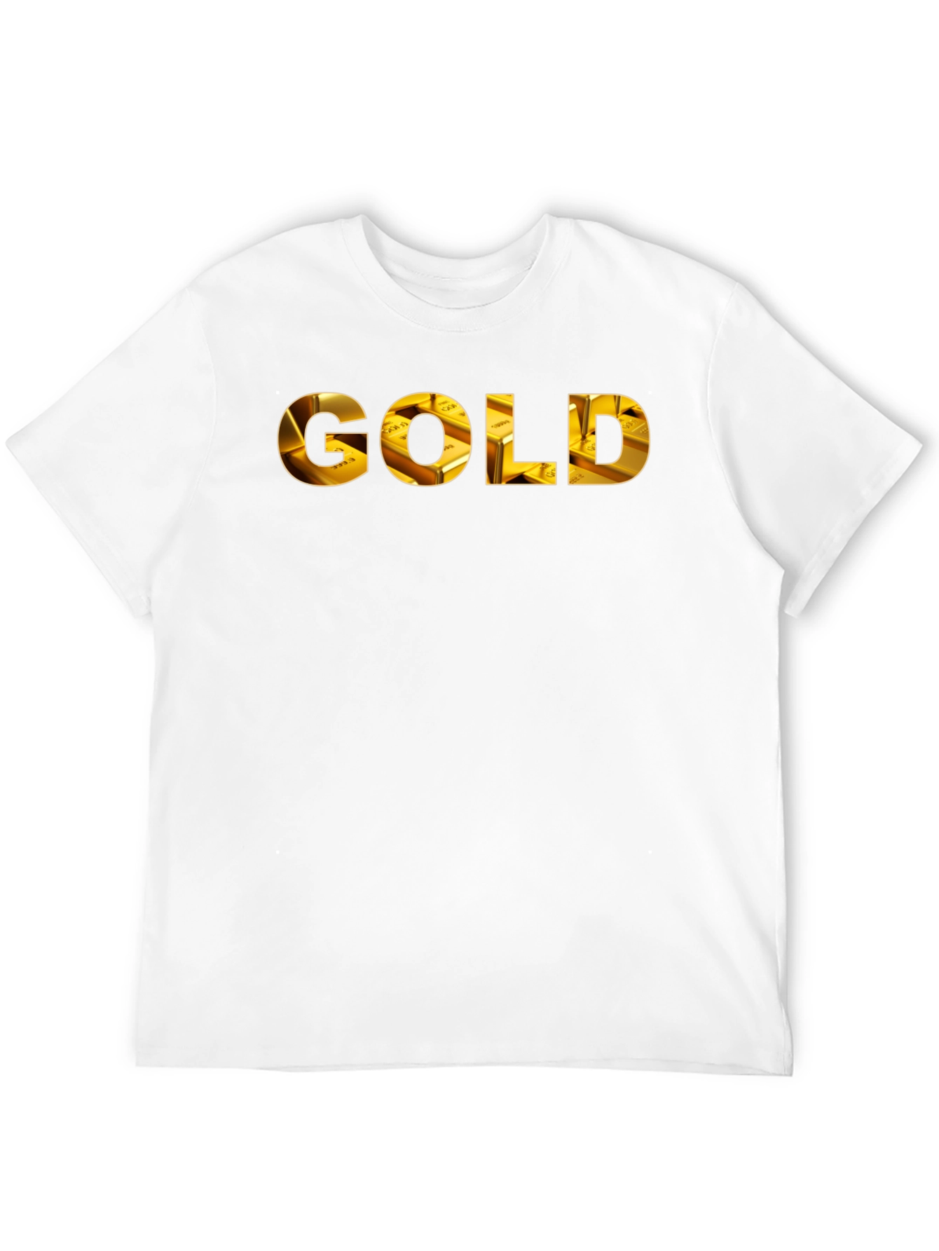 Gold Ingot Print Black T-Shirt