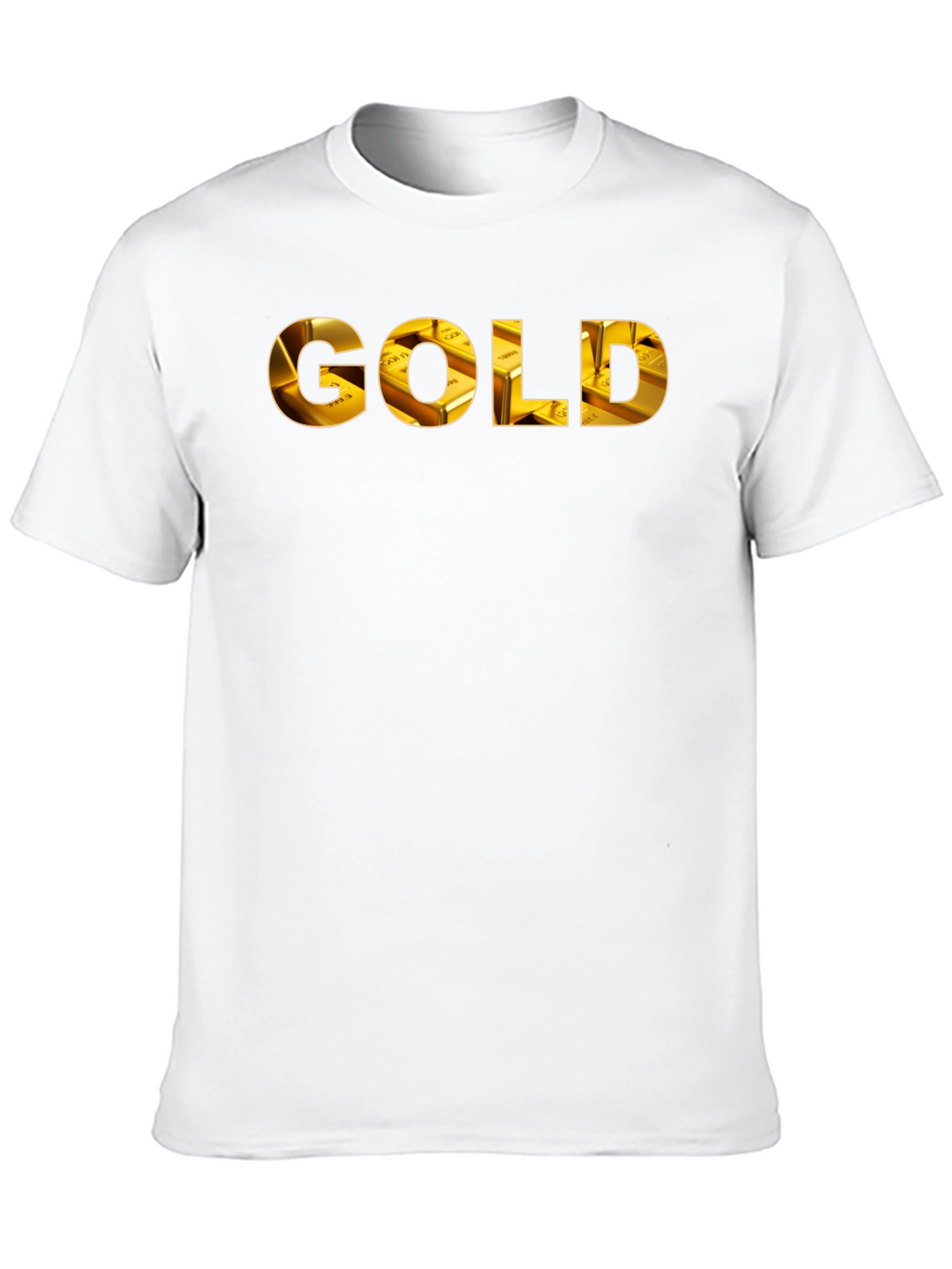 Gold Ingot Print Black T-Shirt