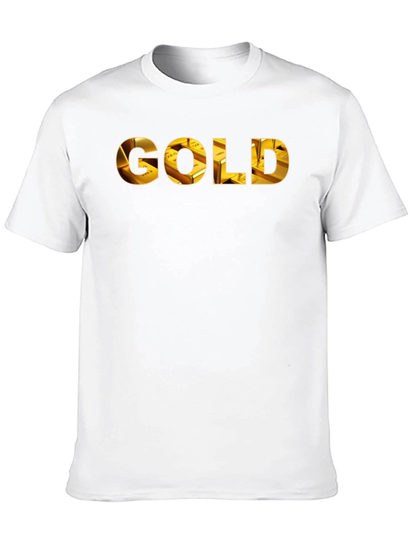 Gold Ingot Print Black T-Shirt