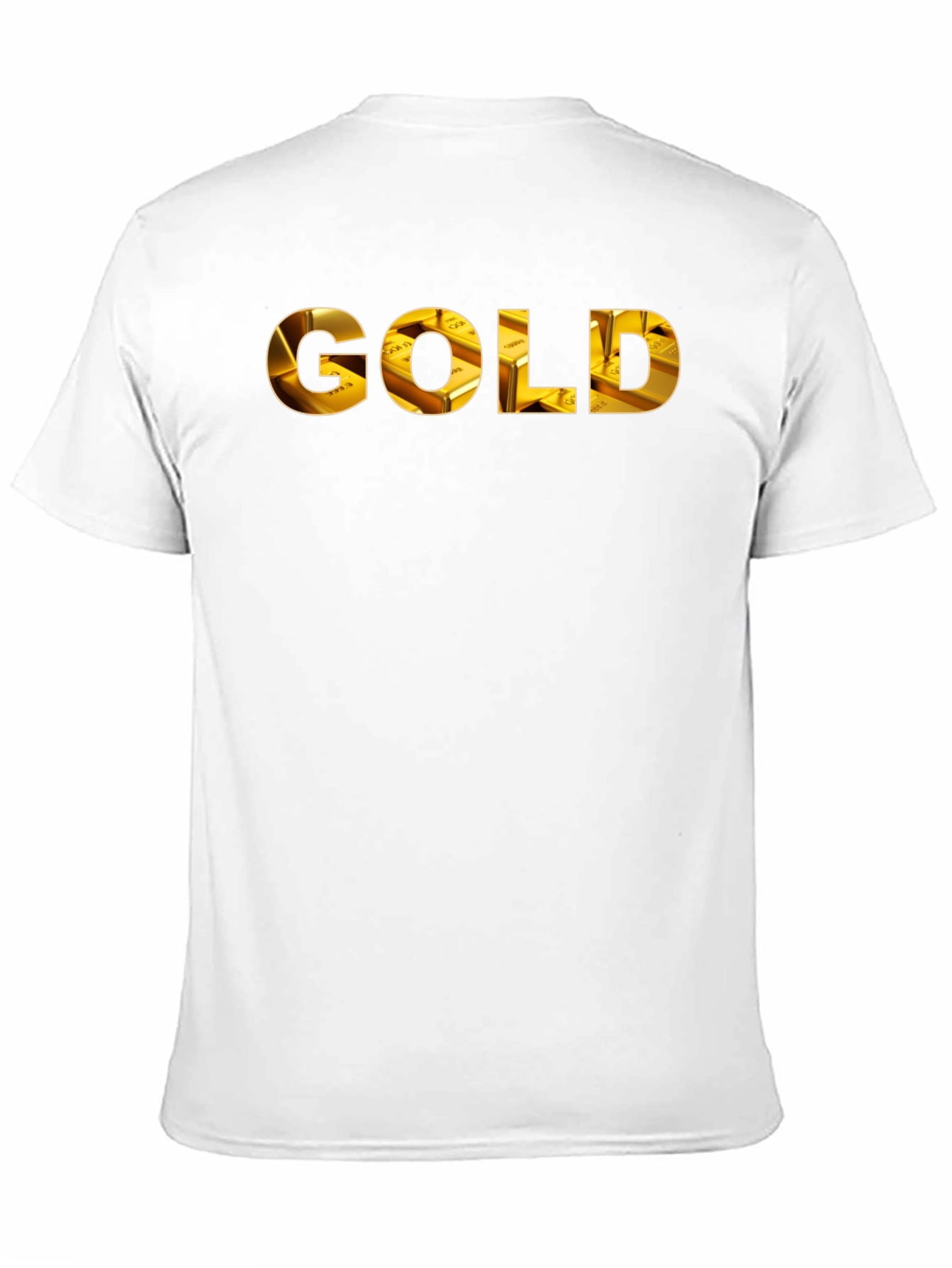 Gold Ingot Print Black T-Shirt