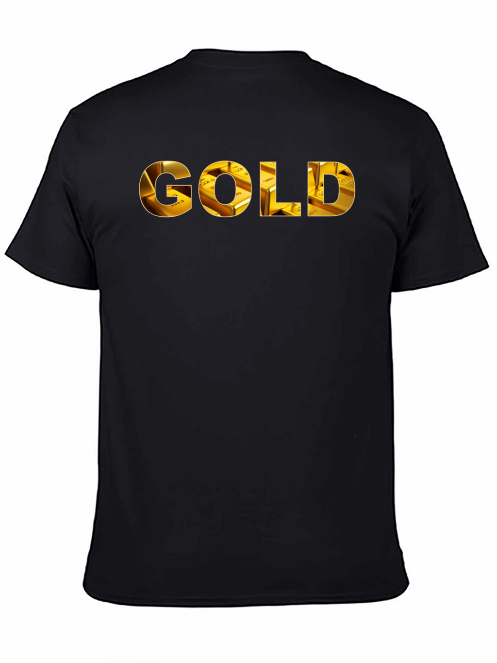 Gold Ingot Print Black T-Shirt
