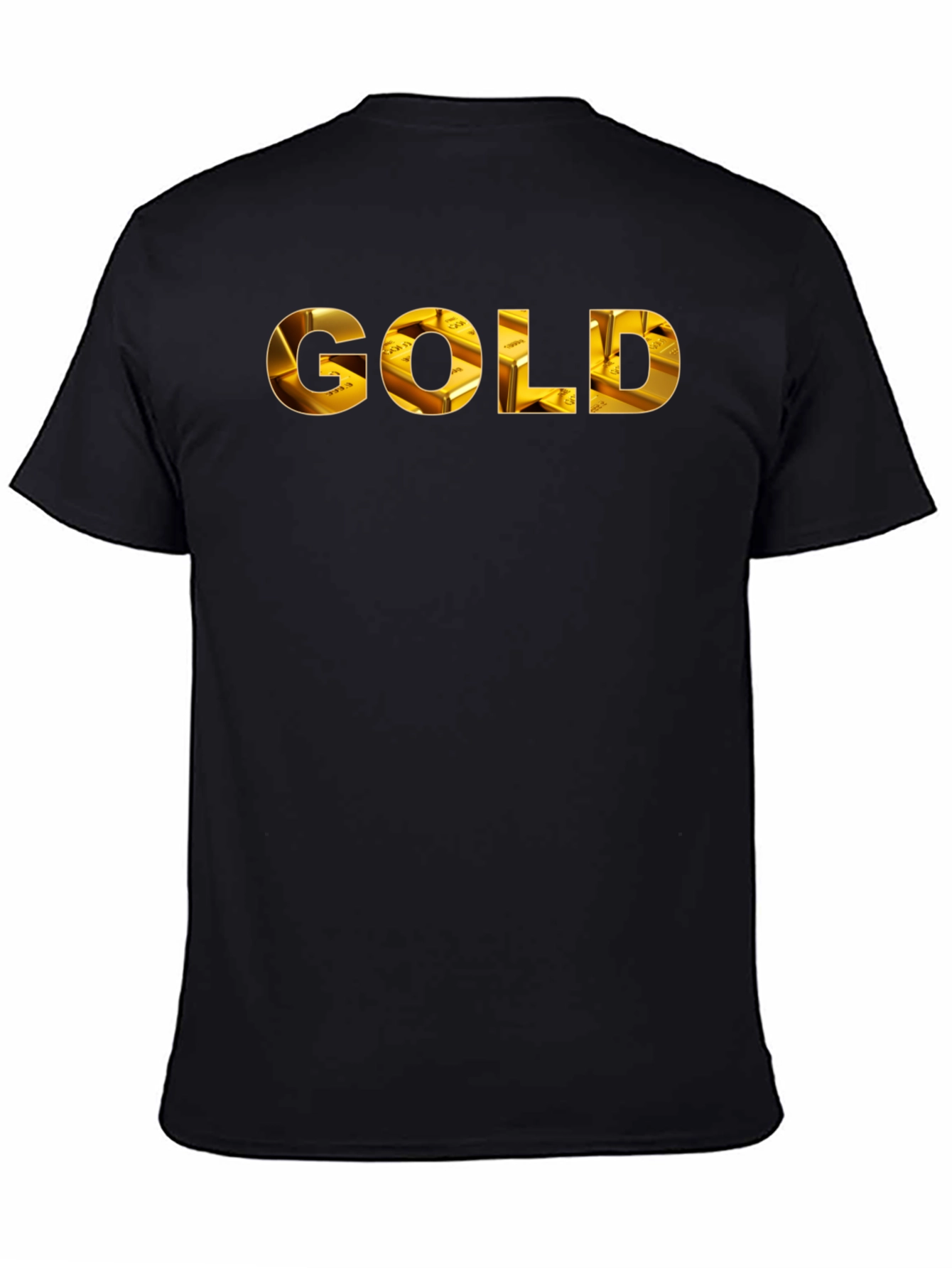 Gold Ingot Print Black T-Shirt