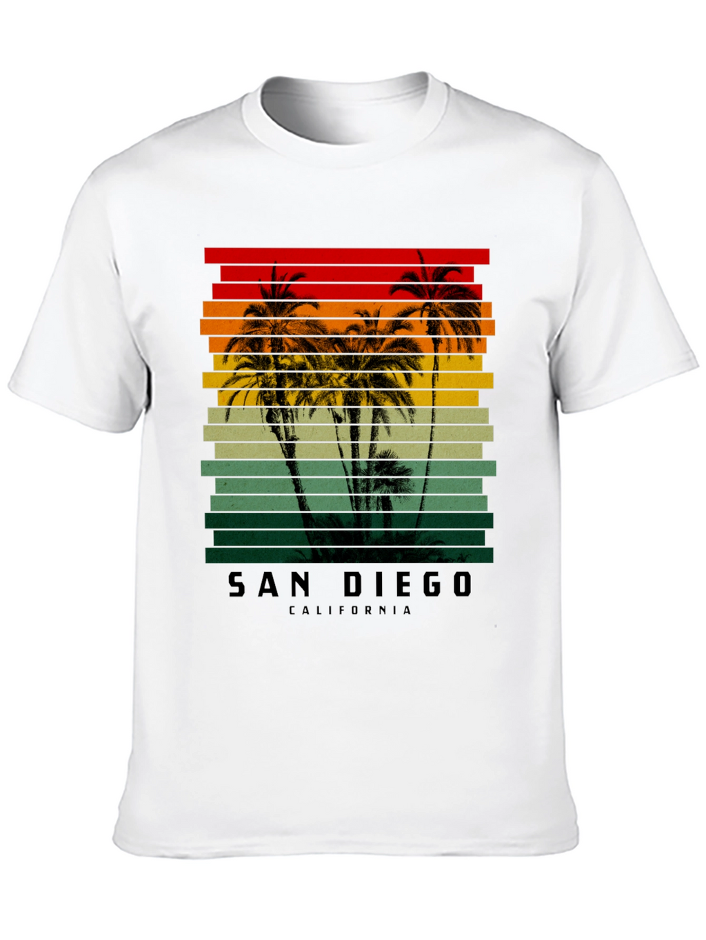 San Diego California Retro Palm Tree T-Shirt
