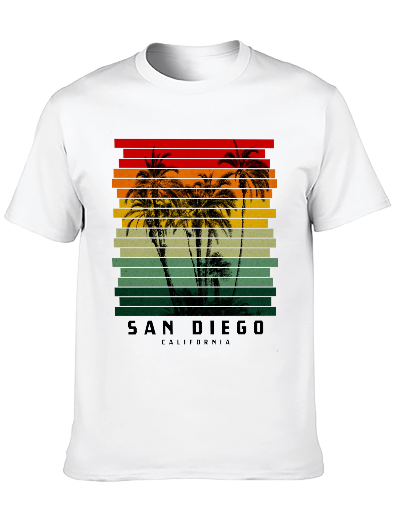 San Diego California Retro Palm Tree T-Shirt