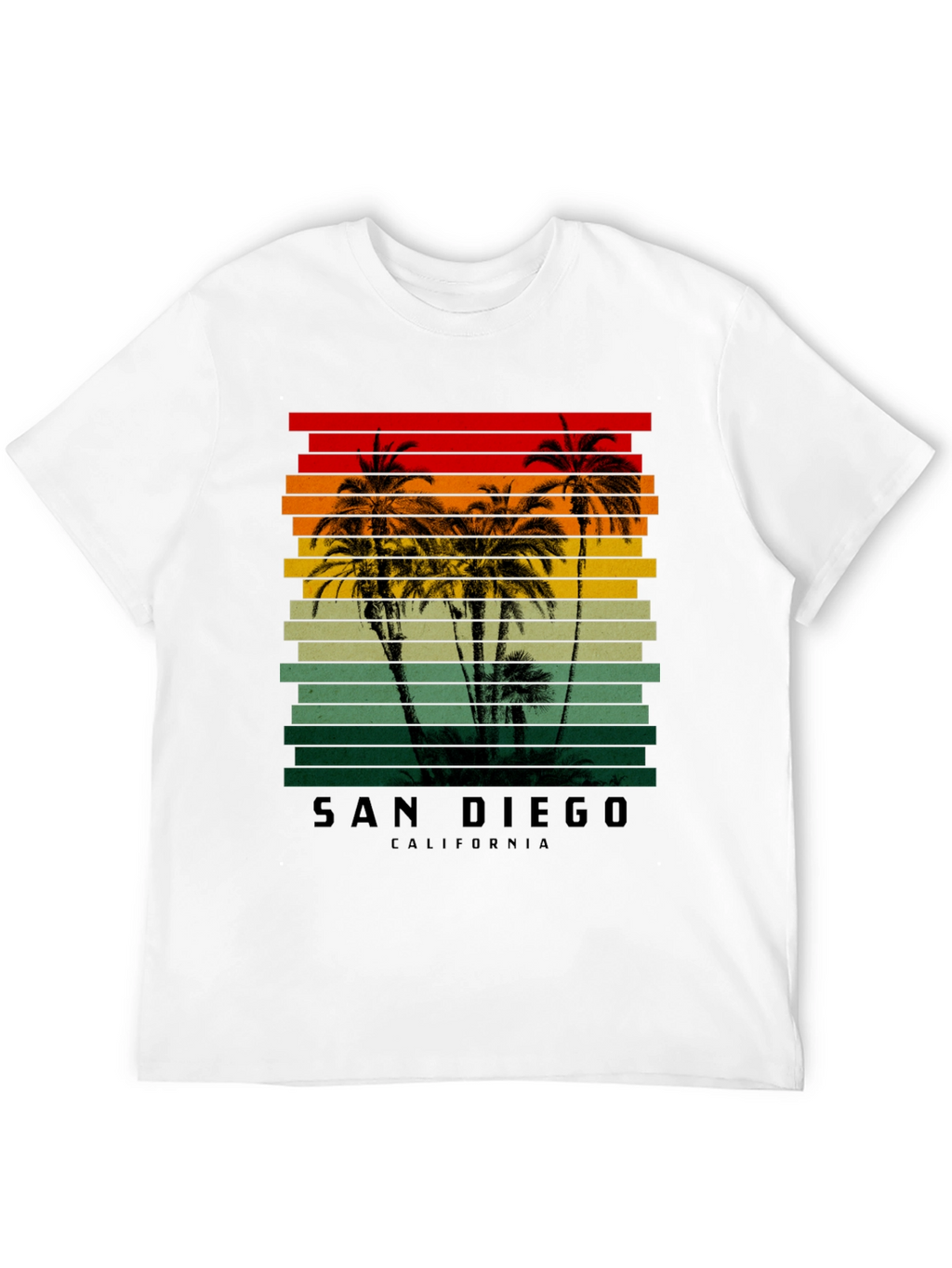 San Diego California Retro Palm Tree T-Shirt