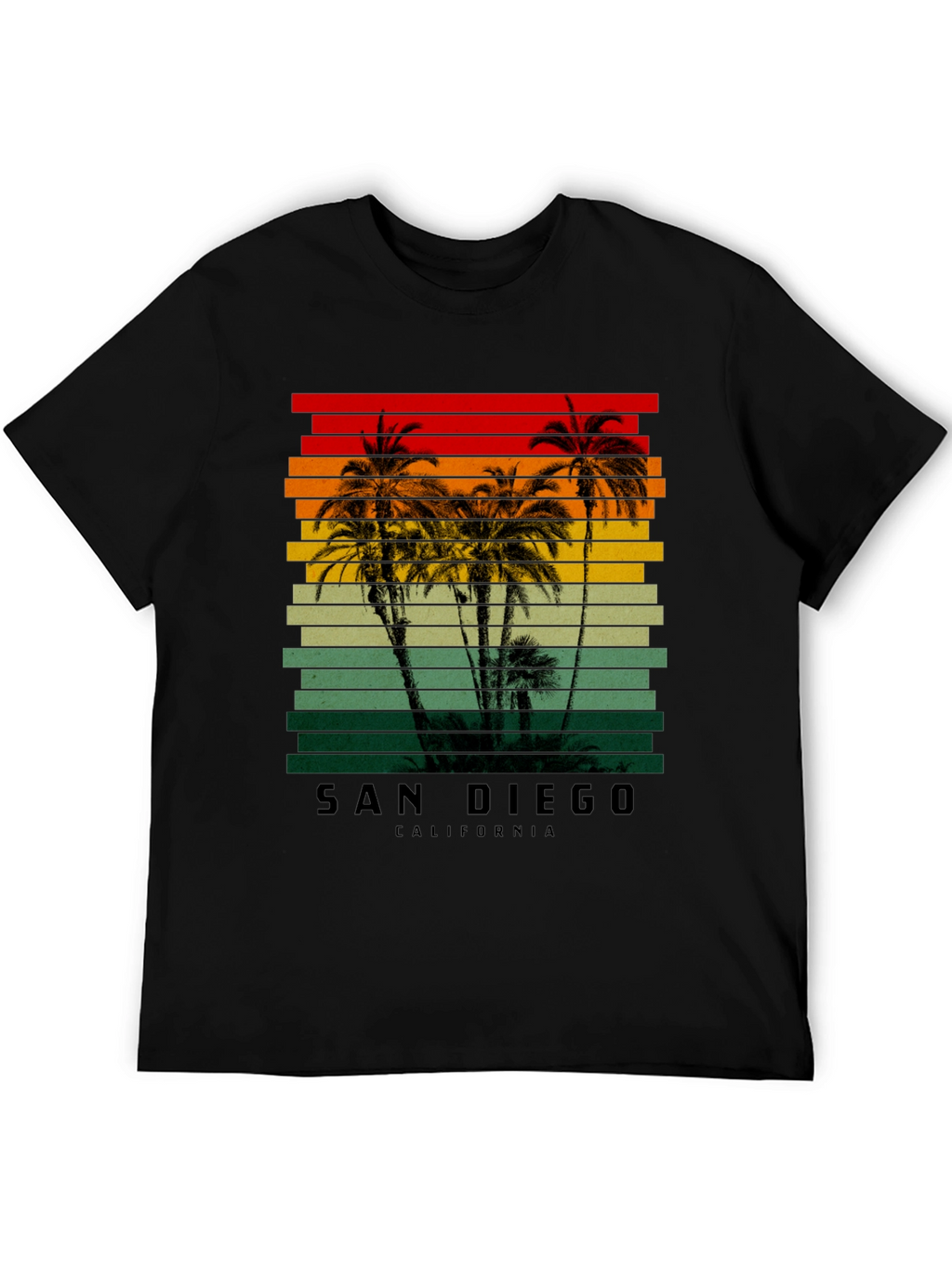 San Diego California Retro Palm Tree T-Shirt