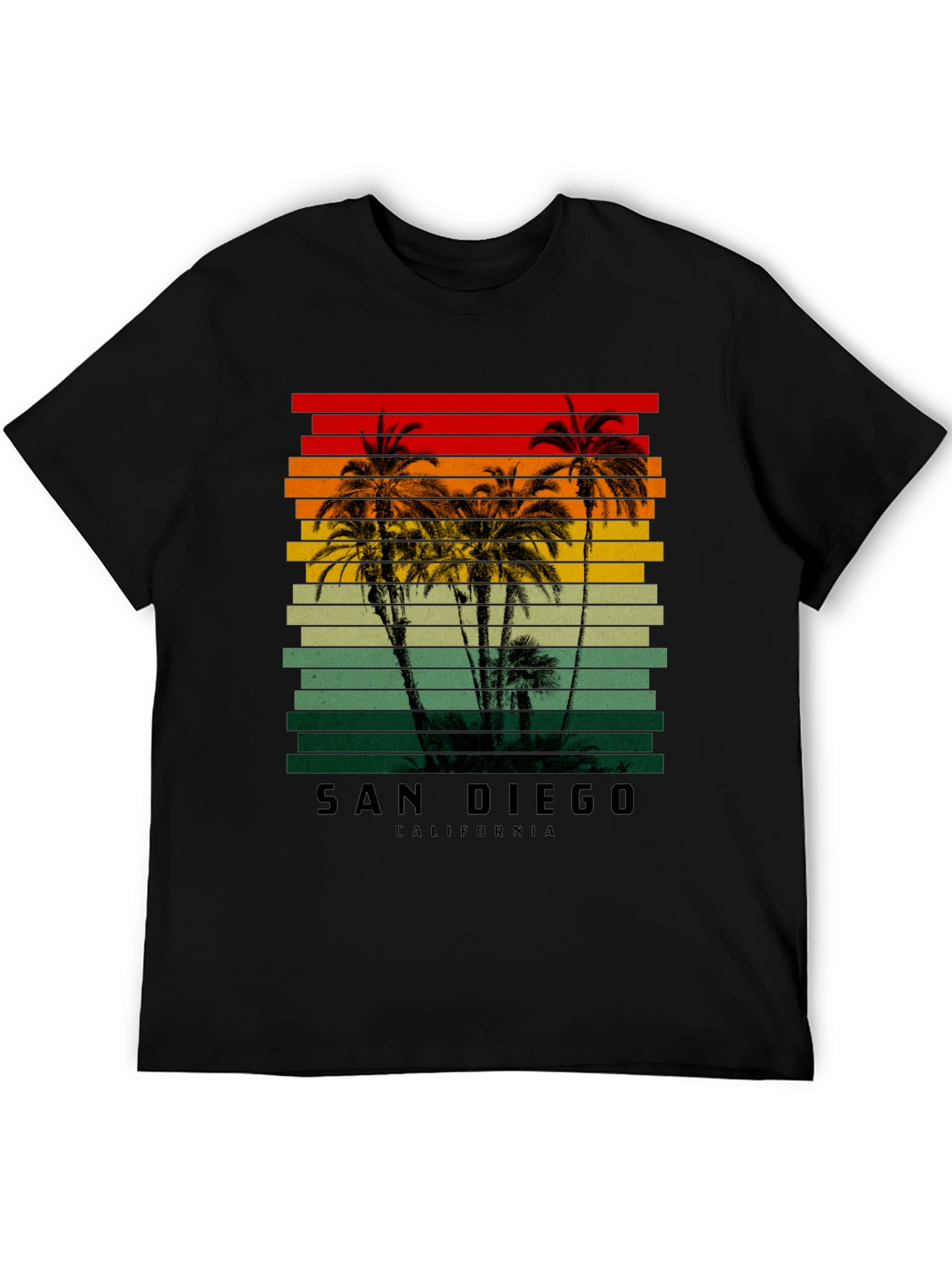San Diego California Retro Palm Tree T-Shirt