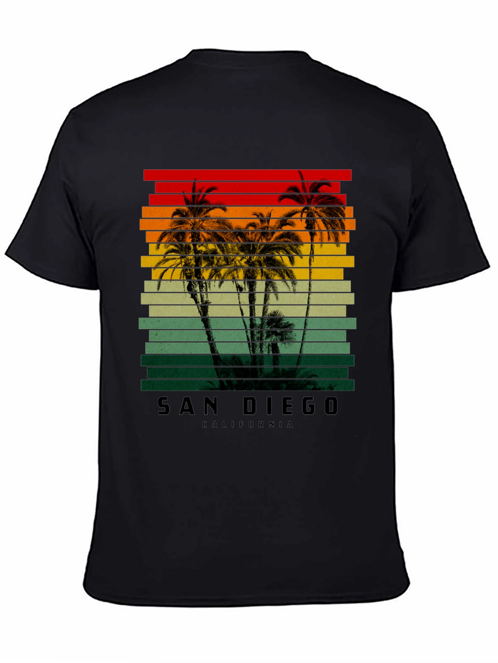 San Diego California Retro Palm Tree T-Shirt