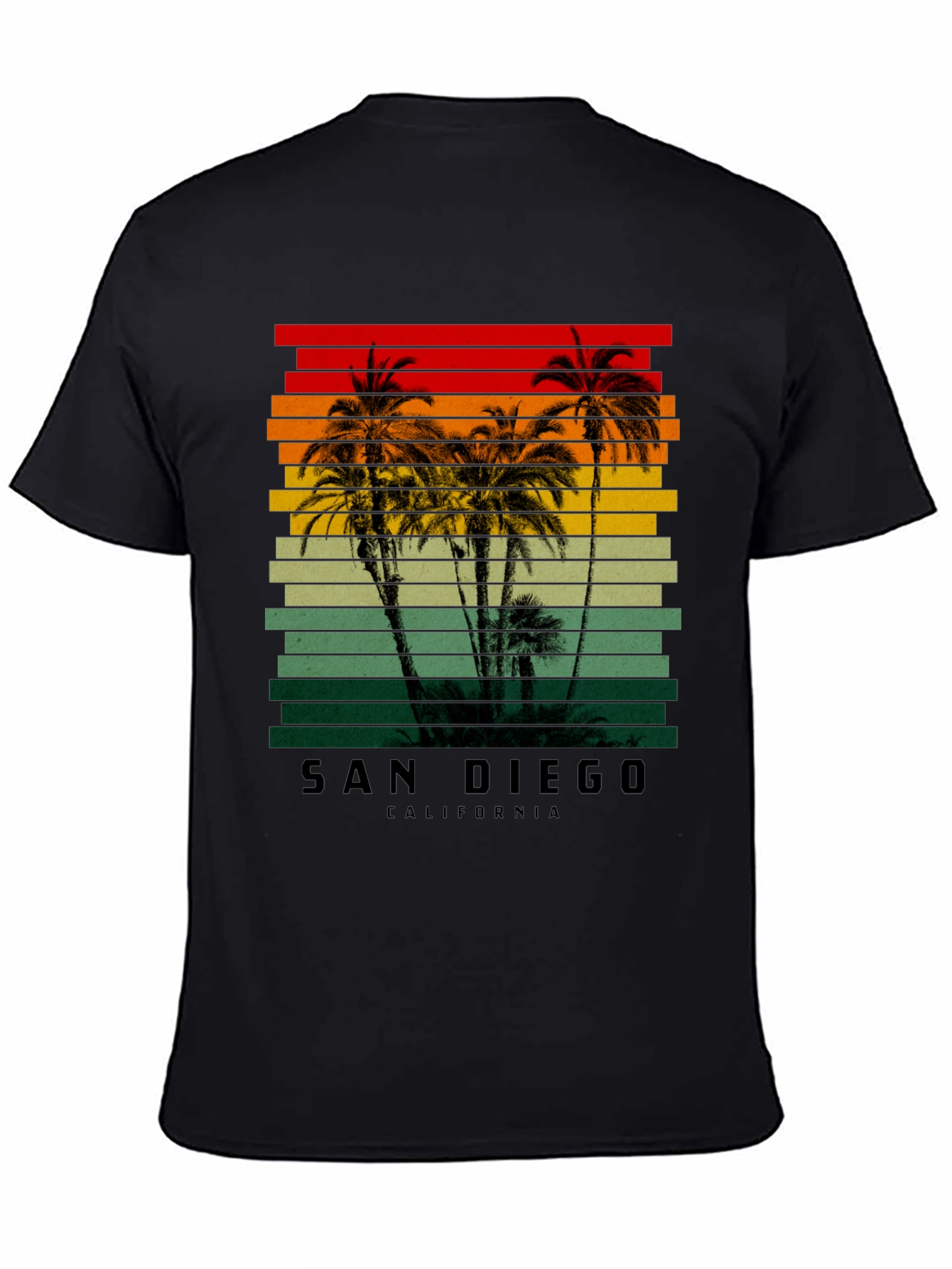 San Diego California Retro Palm Tree T-Shirt