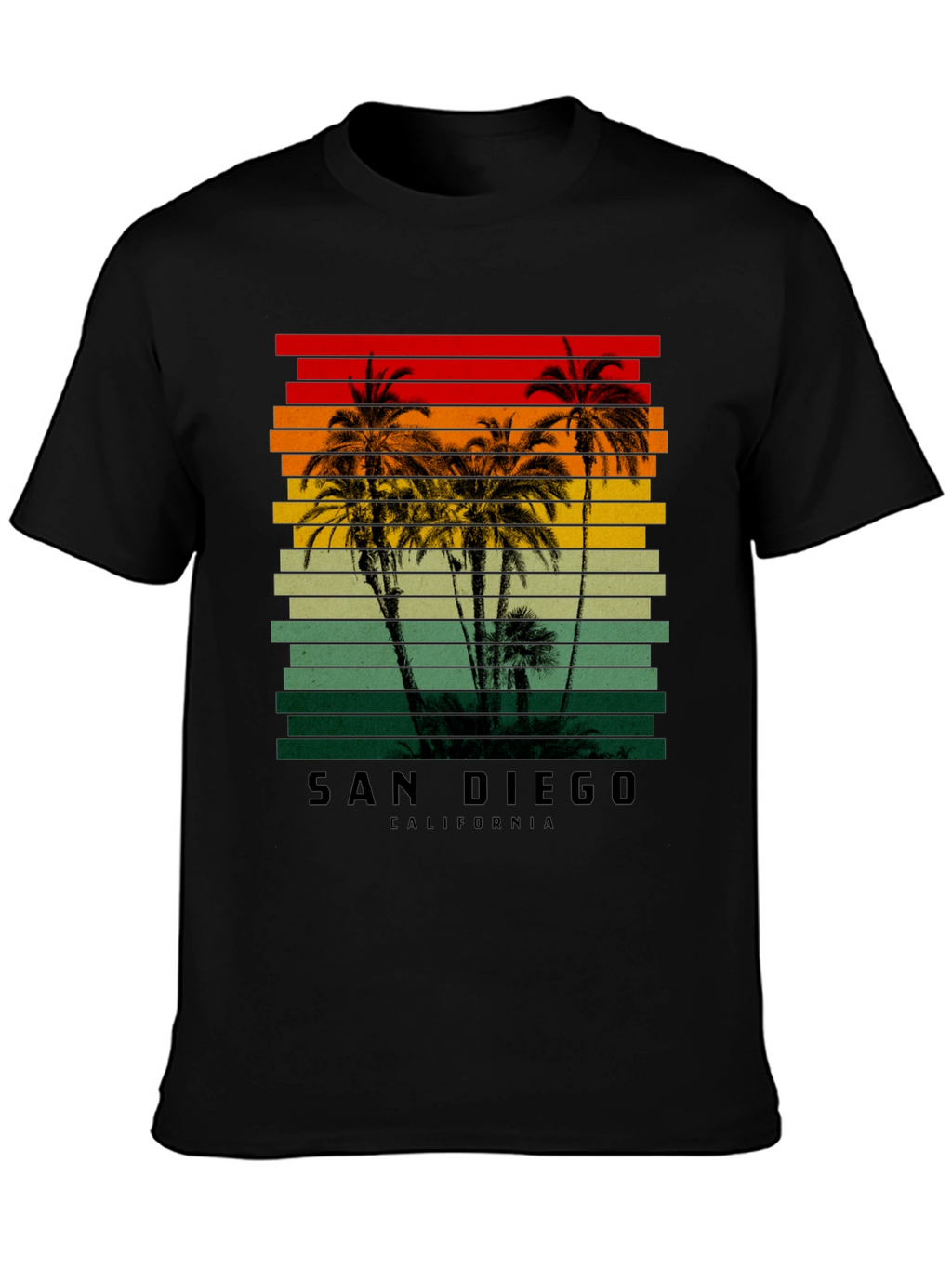 San Diego California Retro Palm Tree T-Shirt