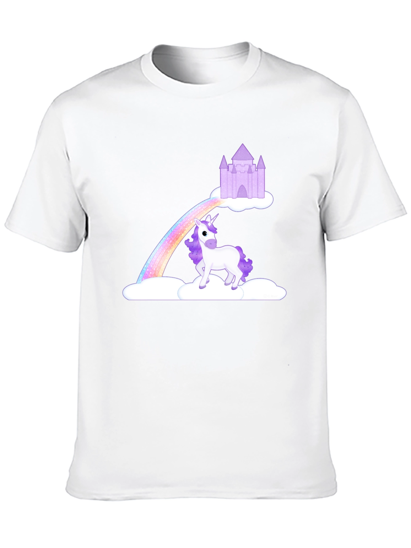 Unicorn Rainbow Castle Graphic Tee