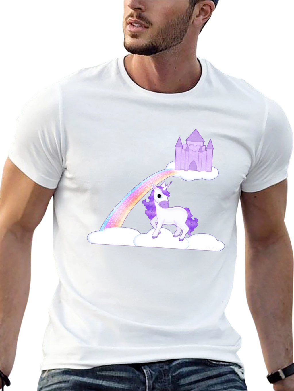 Unicorn Rainbow Castle Graphic Tee